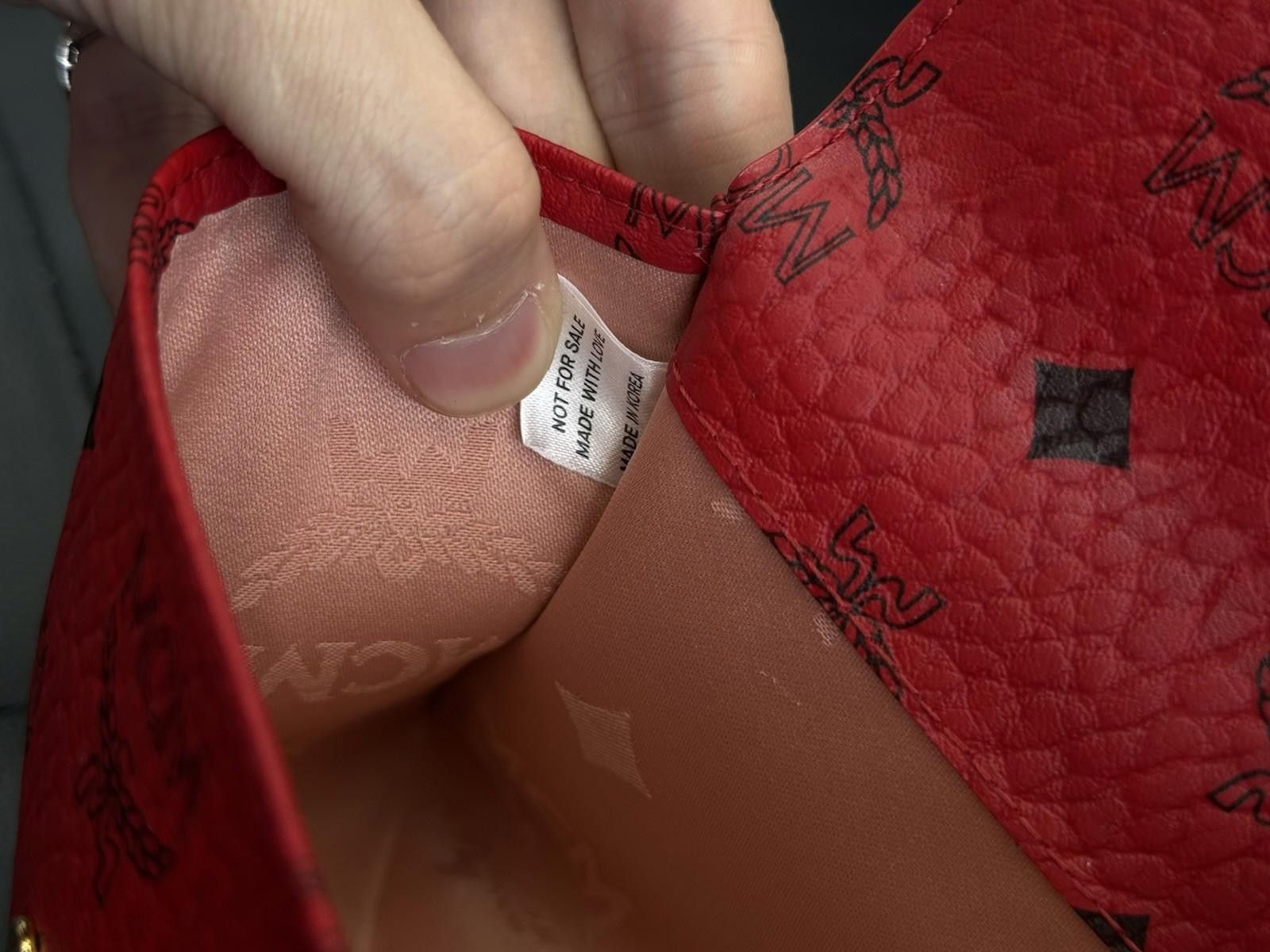 MCM MCM GHW Pouch Clutch Coated Canvas Red 100% Authentic Women Size ONE SIZE - 11 Thumbnail