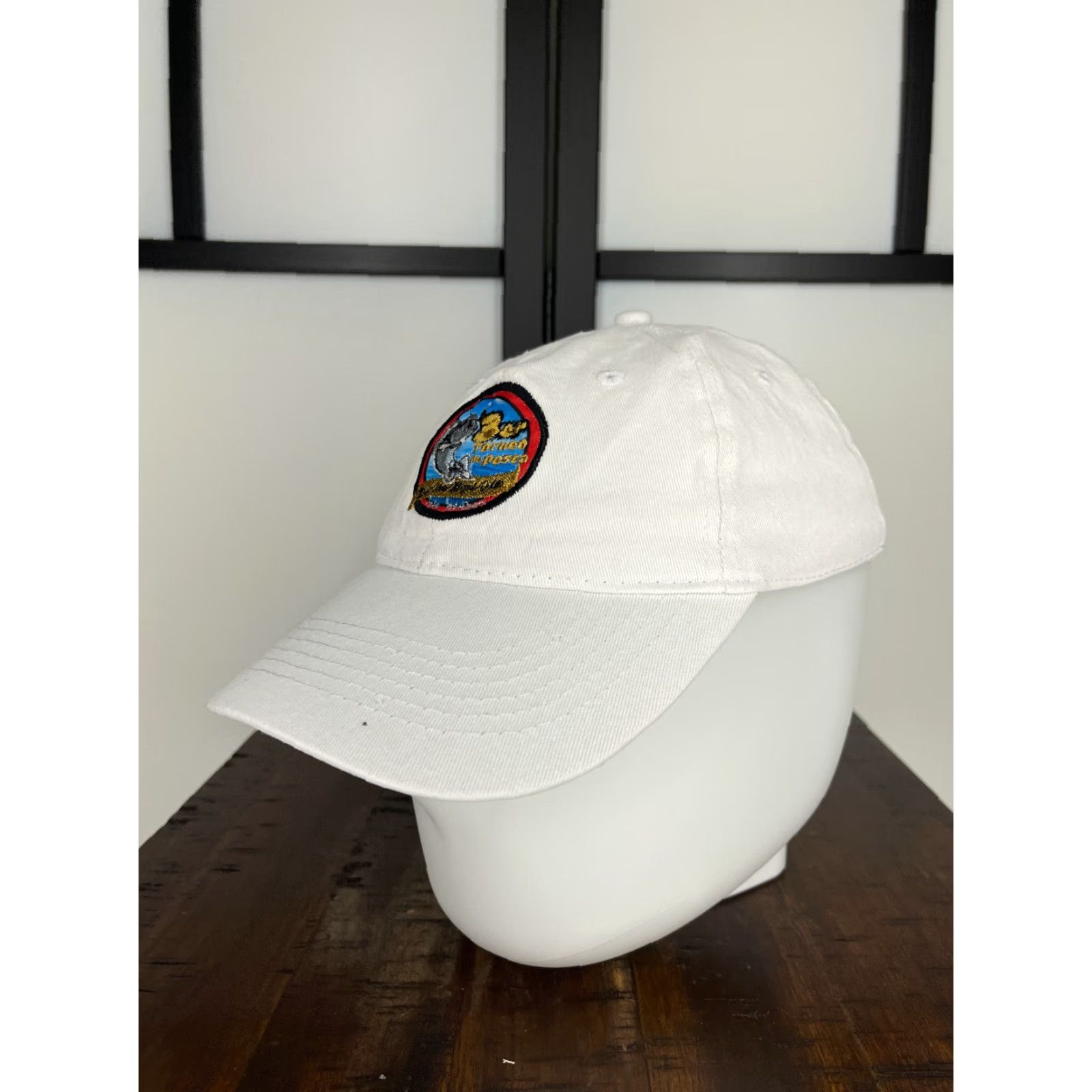 Vintage Club Cabo Hat Cap One Size White Cotton 90s Patch Fish Mexico Unisex Adults Baseball Cap Adjustable Size ONE SIZE - 4 Thumbnail