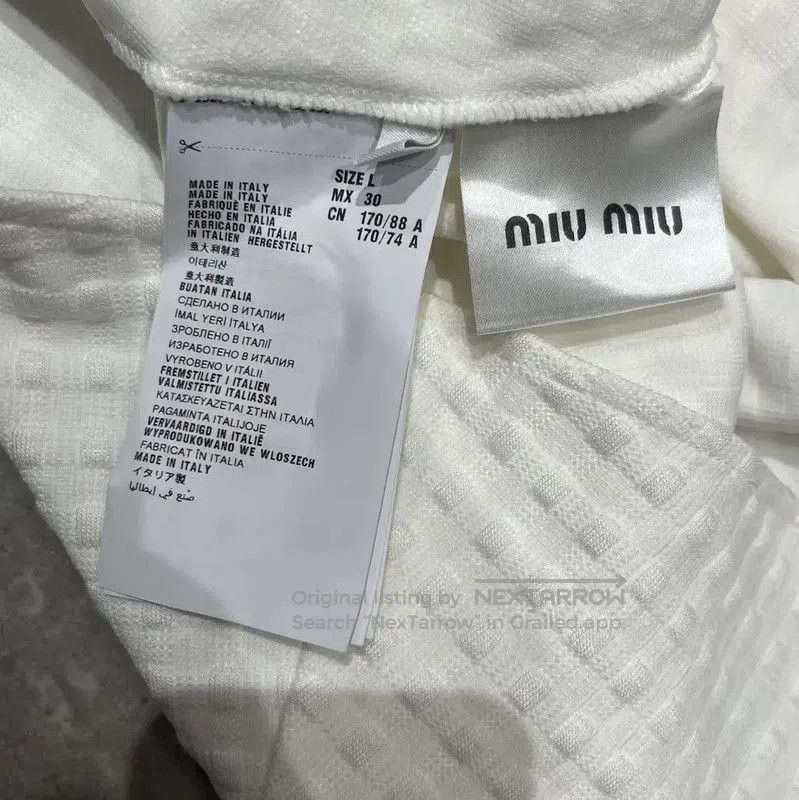 Miu Miu Miu Miu White Long Sleeve Dress for Women . Size L / US 10 / IT 46 - 4 Thumbnail