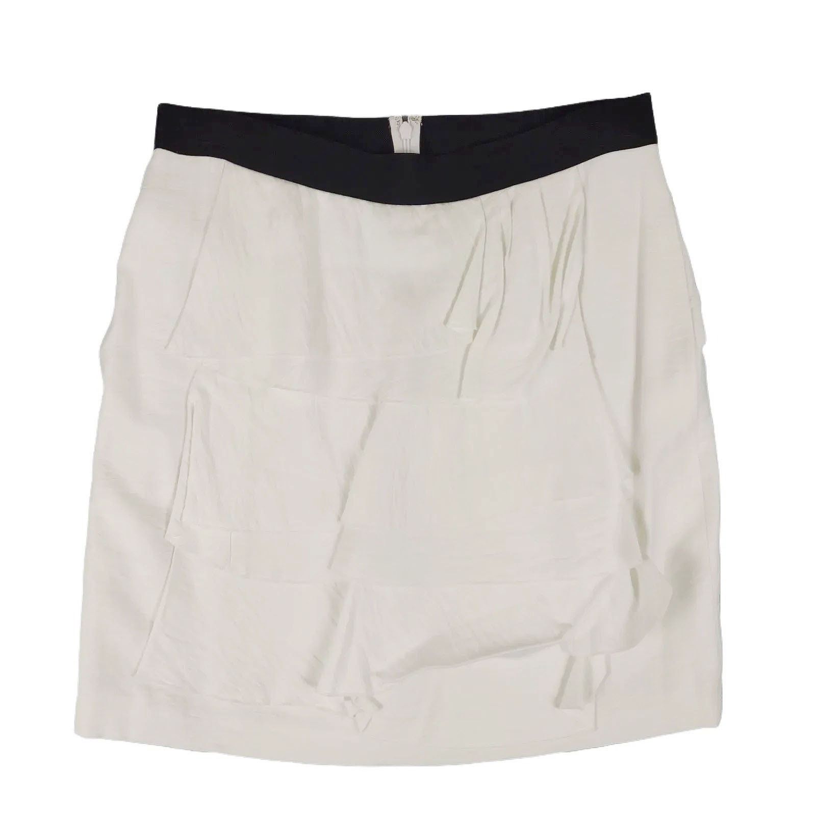 Bcbgmaxazria BCBG Maxazria White Ruffle Layered Rayon Mini Skirt Size 28" / US 6 / IT 42 - 1 Thumbnail