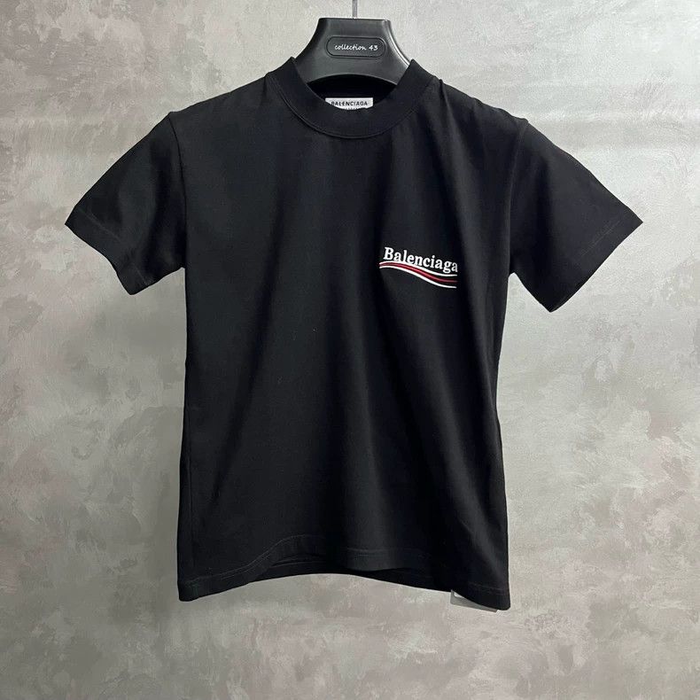 Balenciaga Black logo letter pattern round neck slim fit s