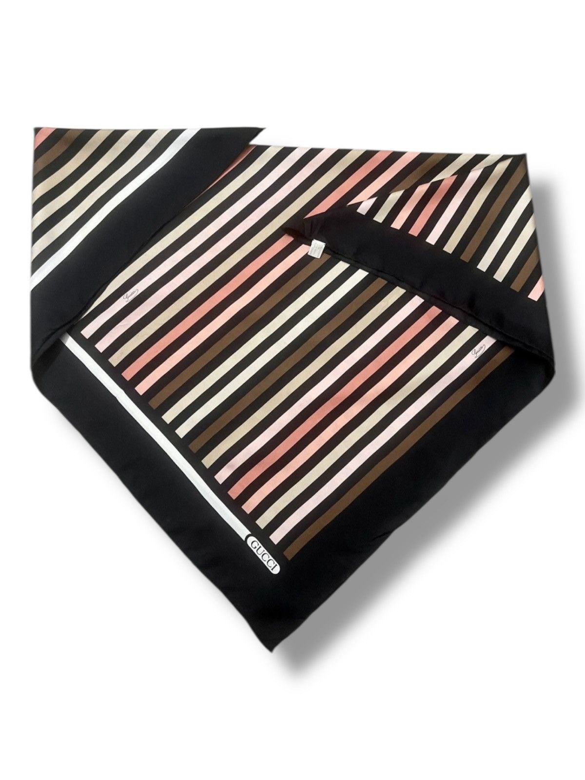 Gucci Vintage Gucci Striped Silk Scarf 34" Square Size ONE SIZE - 7 Thumbnail