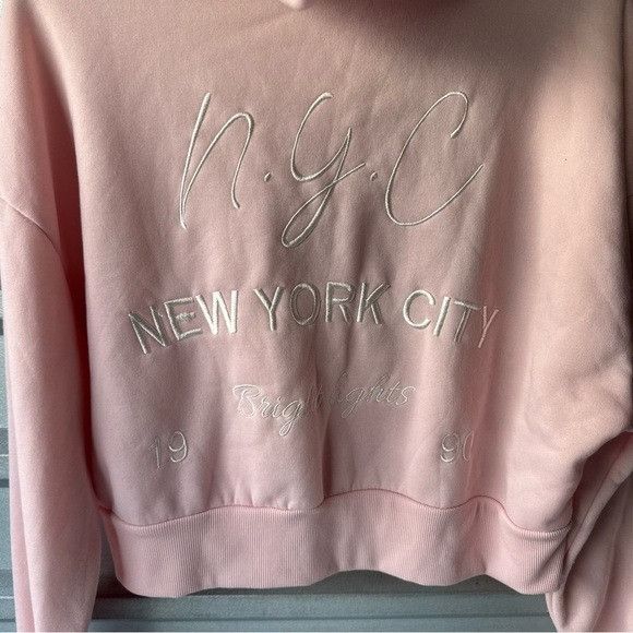 Other Cult Favorite NYC Pink Hooded Sweatshirt Sz Large L Size L / US 10 / IT 46 - 5 Thumbnail