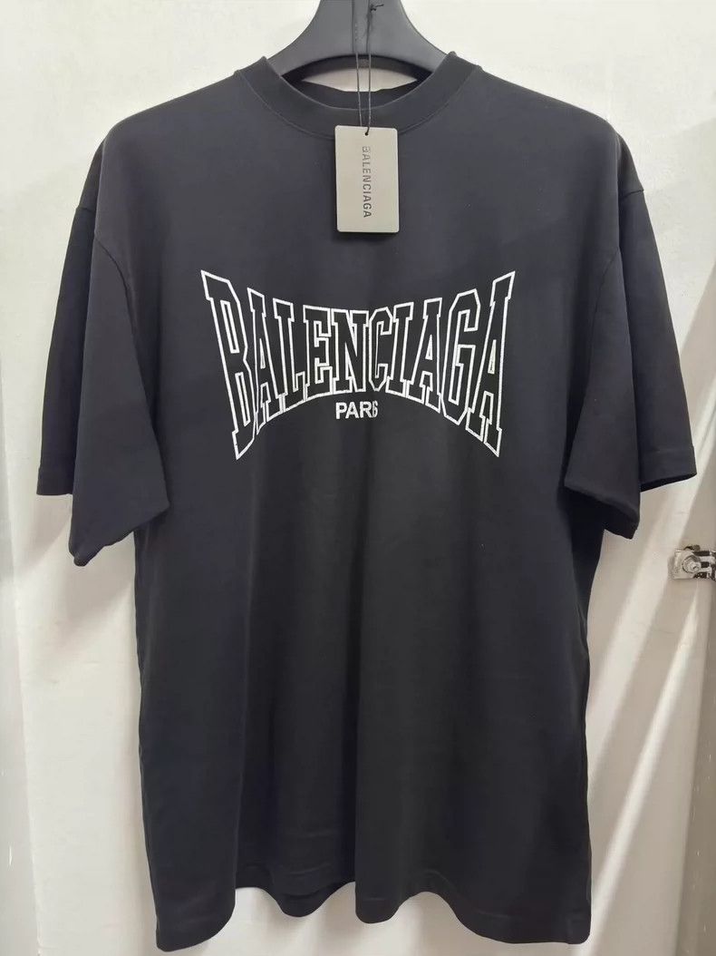 Balenciaga Balenciaga Black Cracked Texture Short Sleeve Size US XS / EU 42 / 0 - 1 Thumbnail