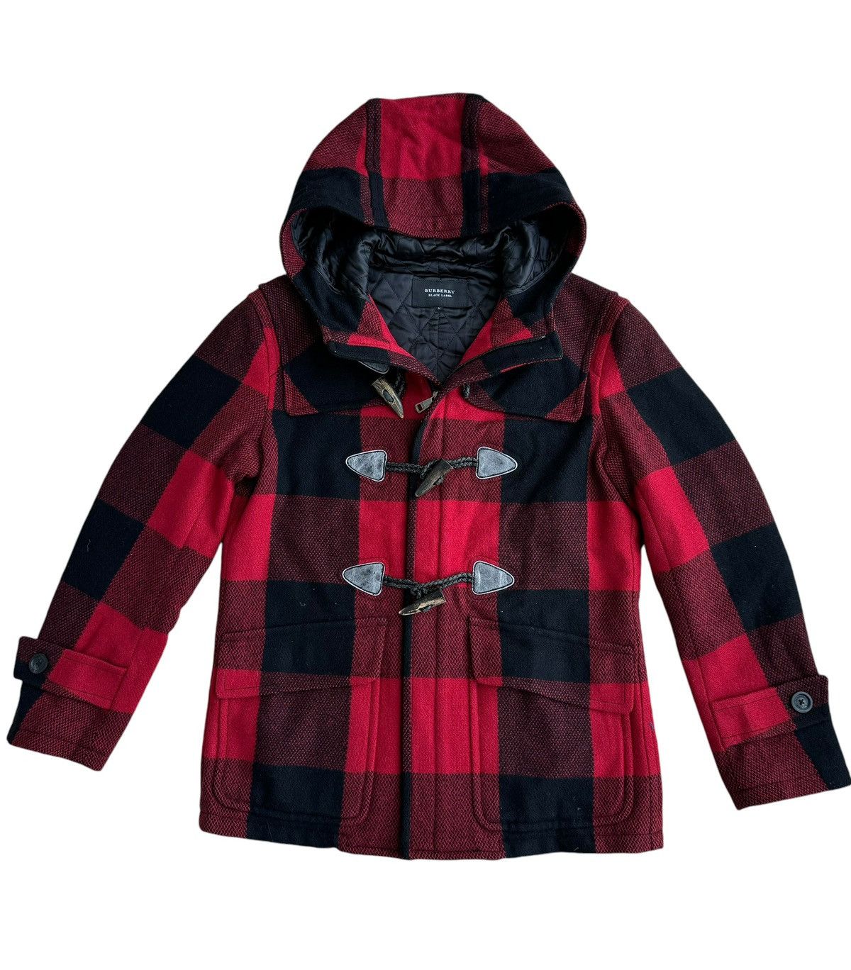 Burberry ⚡️⚡️Burberry Black Label Duffle Coat Red Plaid Jacket Size M / US 6-8 / IT 42-44 - 1 Thumbnail