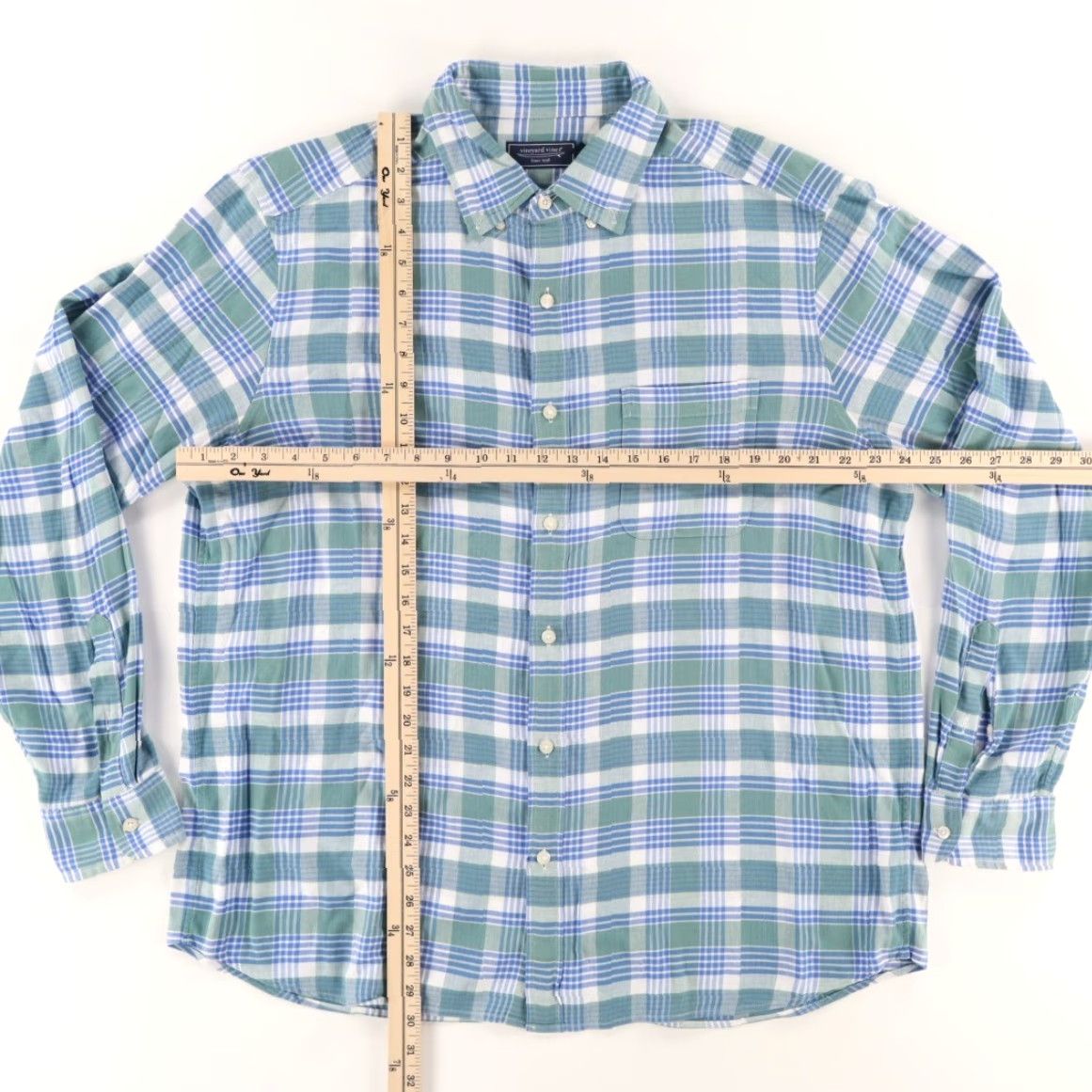 Vineyard Vines Vineyard Vines Shirt Plaid Button Down Long Sleeve Green Men L Cotton Blend Soft Cotton Recreation Size US L / EU 52-54 / 3 - 3 Thumbnail