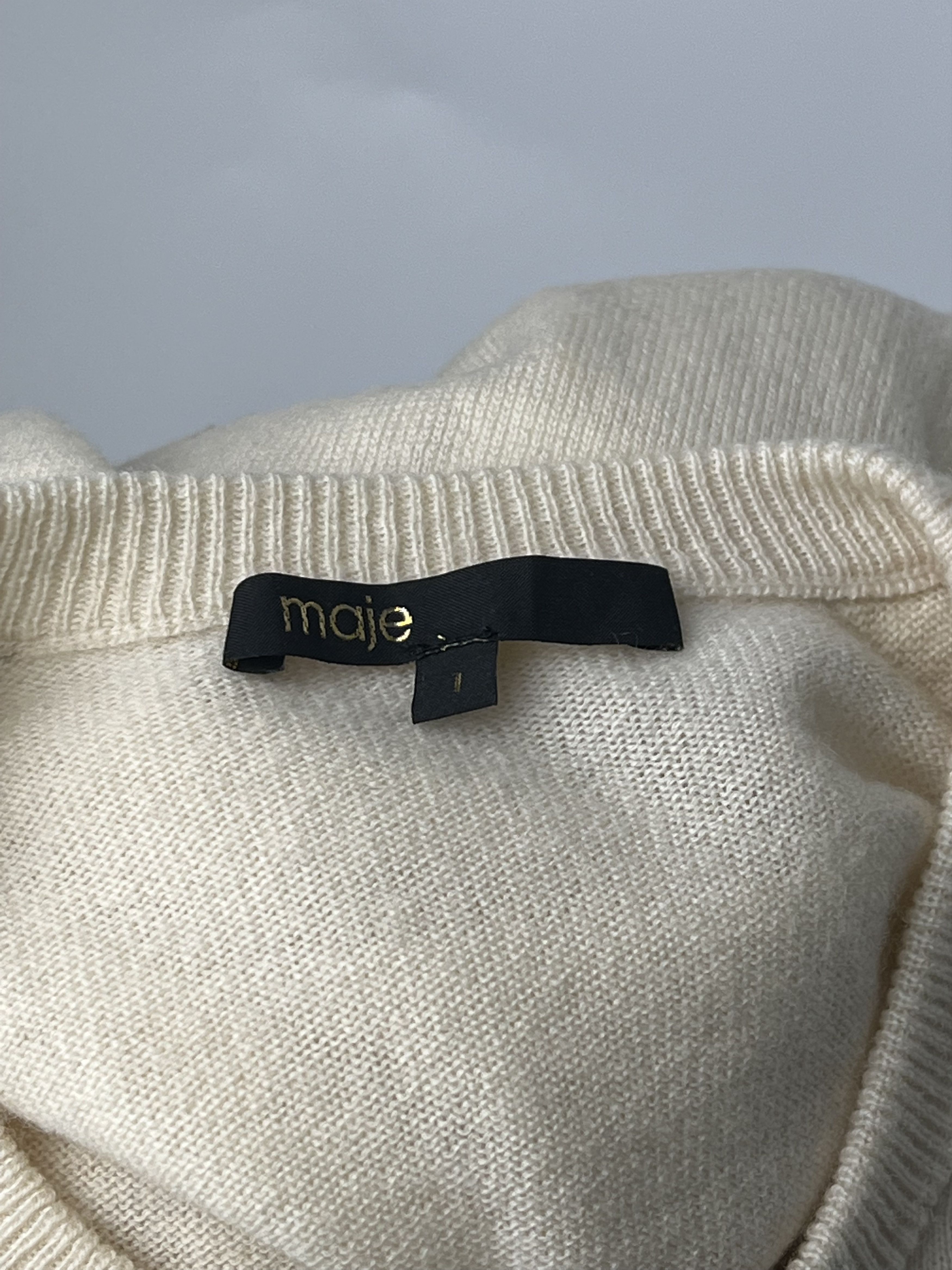 Maje Maje Ivory Wool Cashmere Jumper Sweater Size 1 Size S / US 4 / IT 40 - 6 Thumbnail