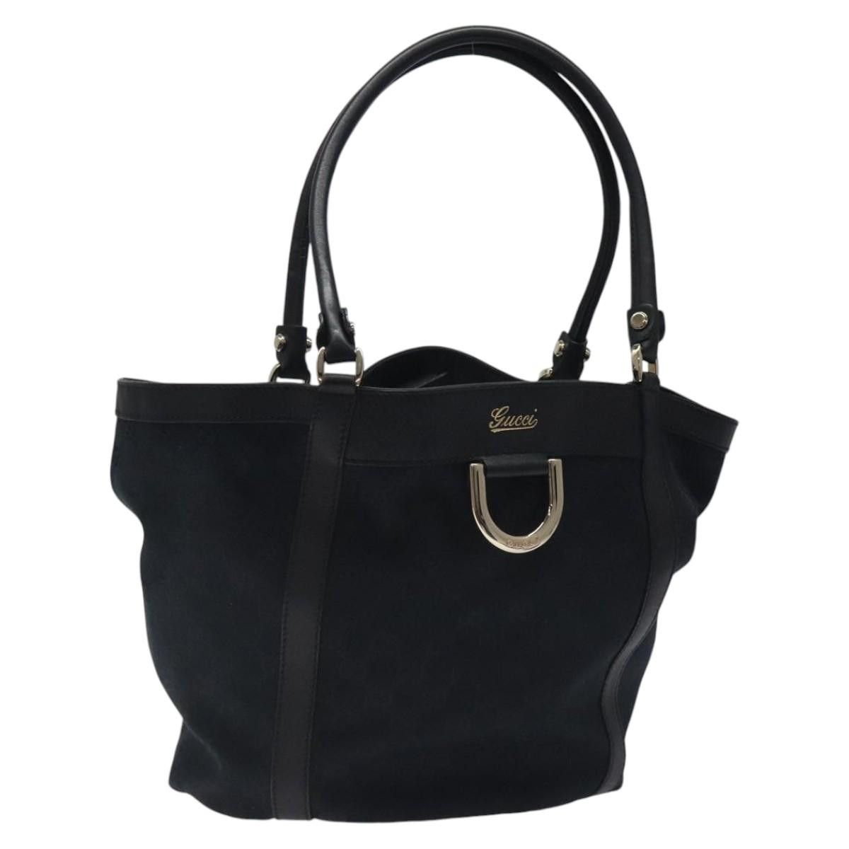Gucci GG Canvas Tote Bag Black Gold 211982 Auth 116603, Women's