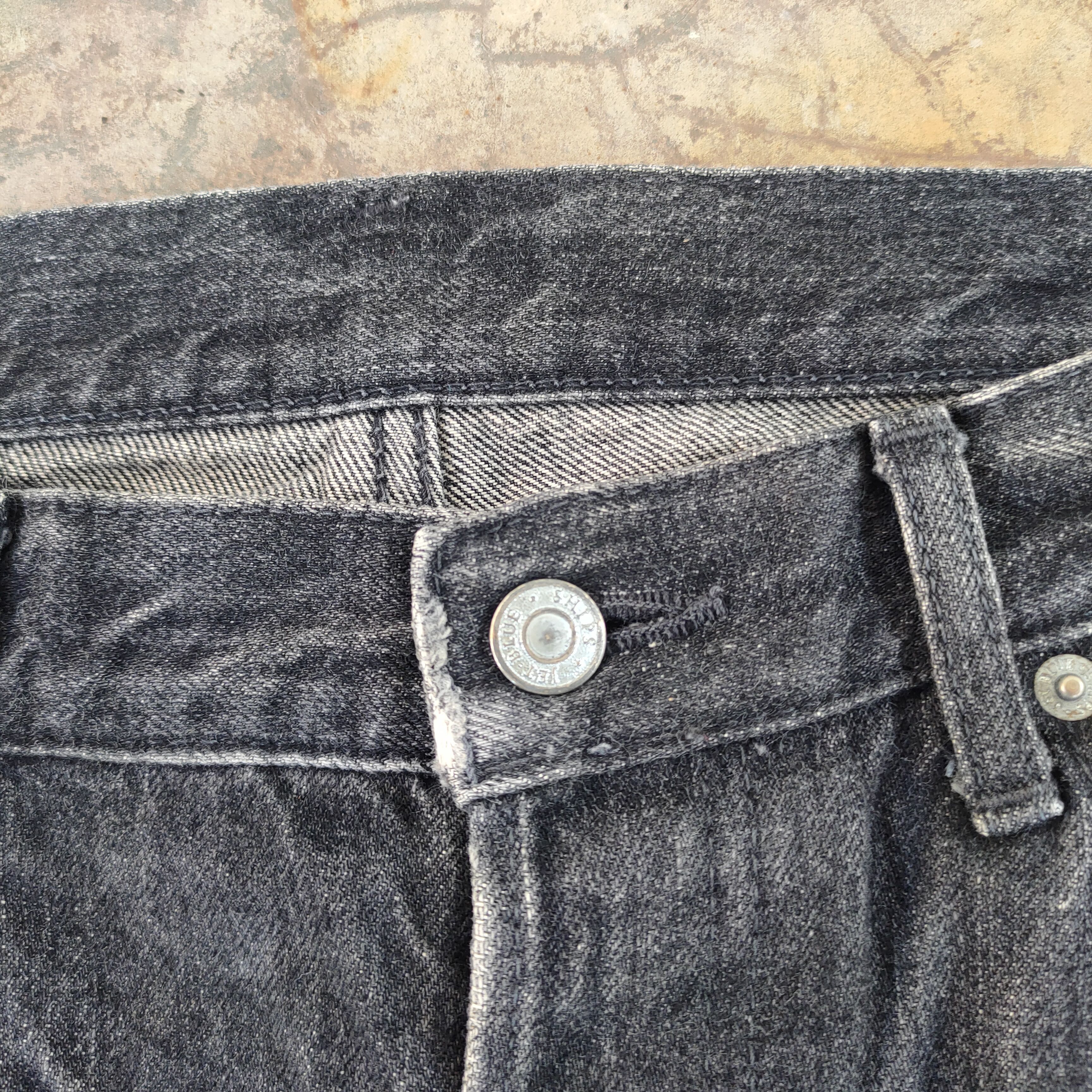 Jean × Ships Jet Blue × Vintage VINTAGE SHIP BUTTONFLY FADED RIPPEP BLACK JEAN PANTS Size US 32 / EU 48 - 5 Thumbnail