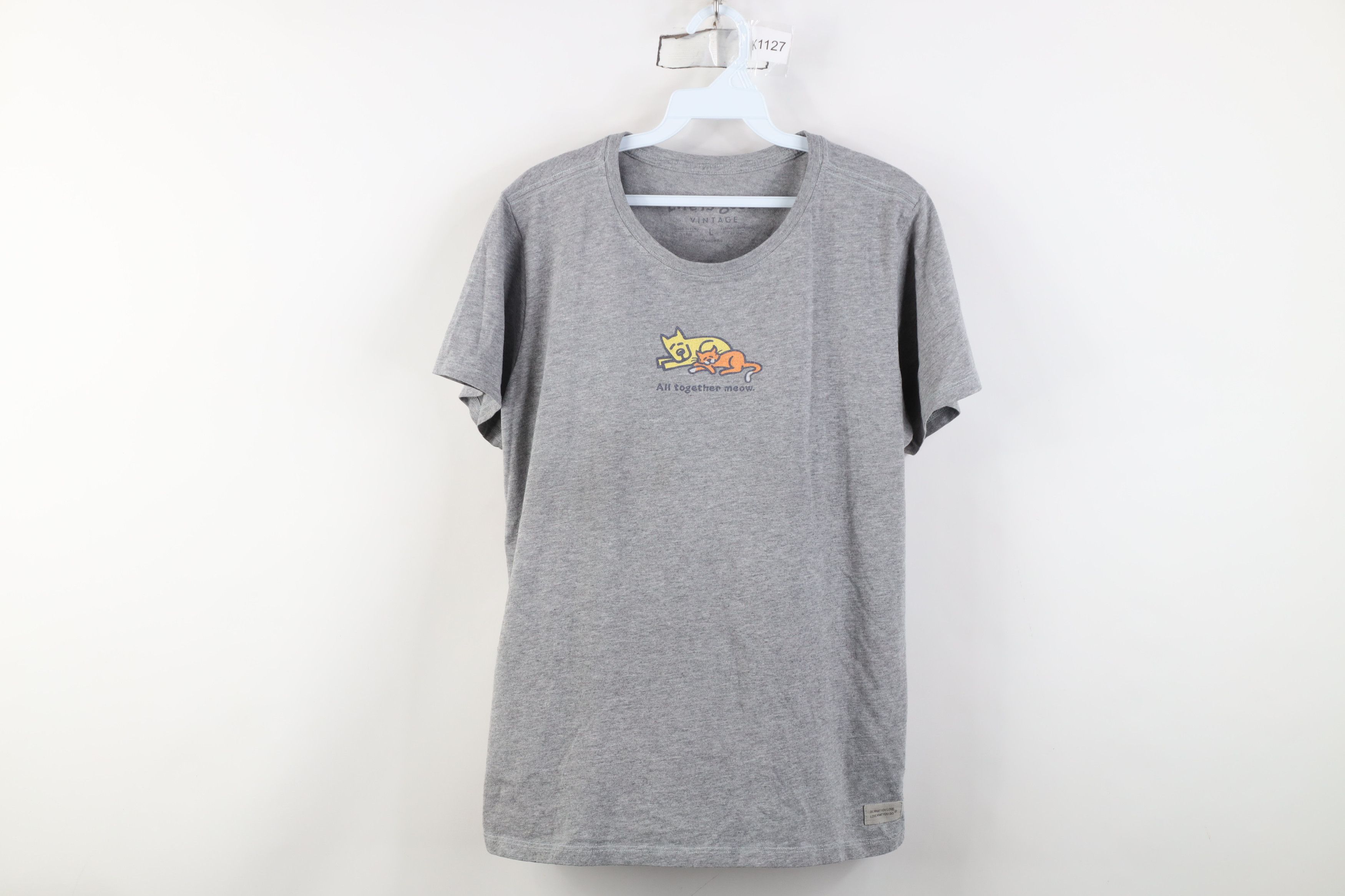 Life is Good Vintage Life Is Good Spell All Together Meow Cat Dog T-Shirt Size L / US 10 / IT 46 - 1 Thumbnail