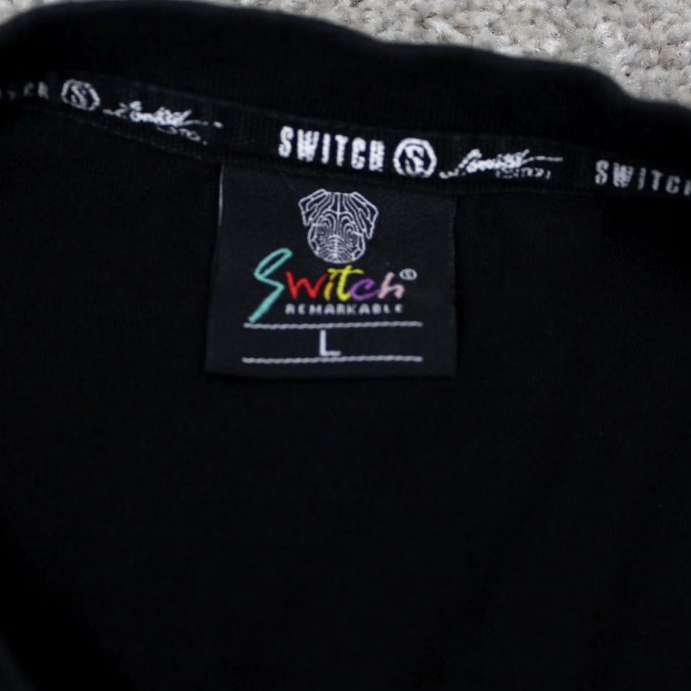 Vintage Switch Remarkable Money Shirt Mens Large Black S/S Cotton Pullover Size US L / EU 52-54 / 3 - 6 Thumbnail