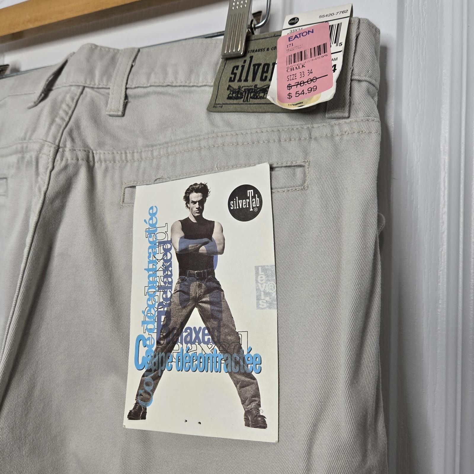 Levi's Levi's Deadstock SilverTab Jeans 33 x 34 Gray Relaxed Denim Size US 33 - 6 Thumbnail