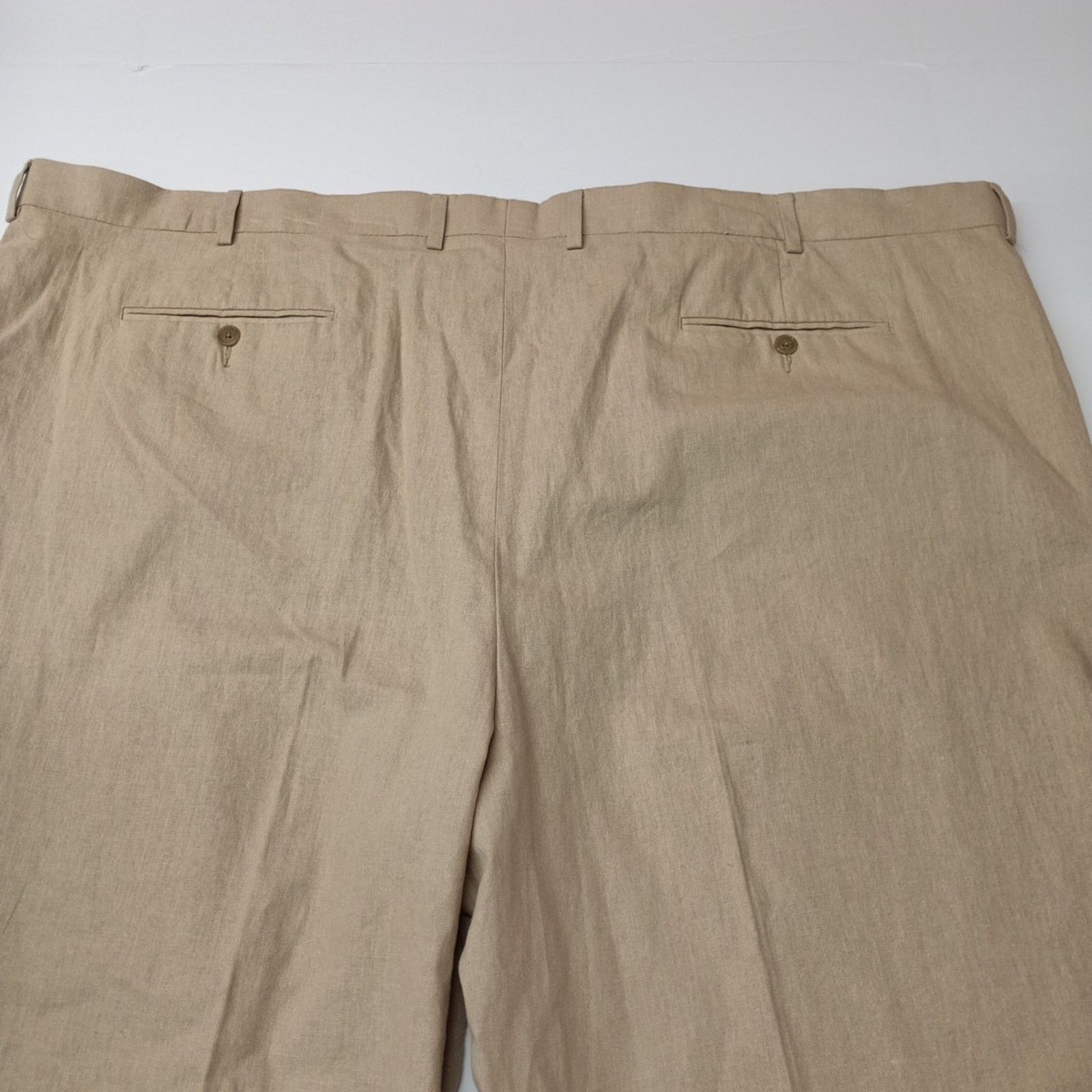 Stafford Stafford Linen Dress Pants Men's Big & Tall Size 56x32 Stone Size US 44 / EU 60 - 7 Thumbnail
