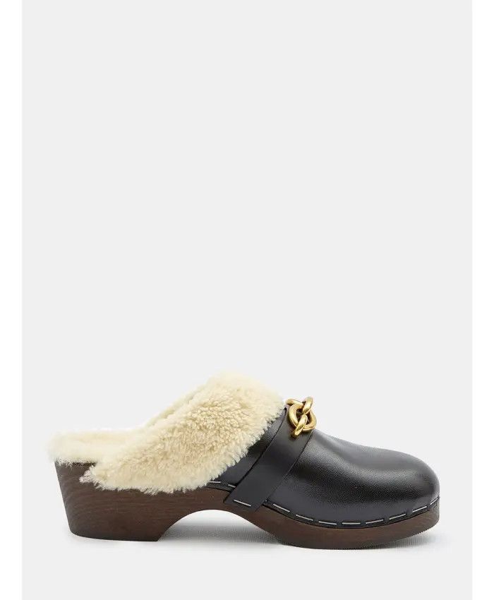 o1s1wg111024 Le Maillon Clogs Smooth Leather Shearling