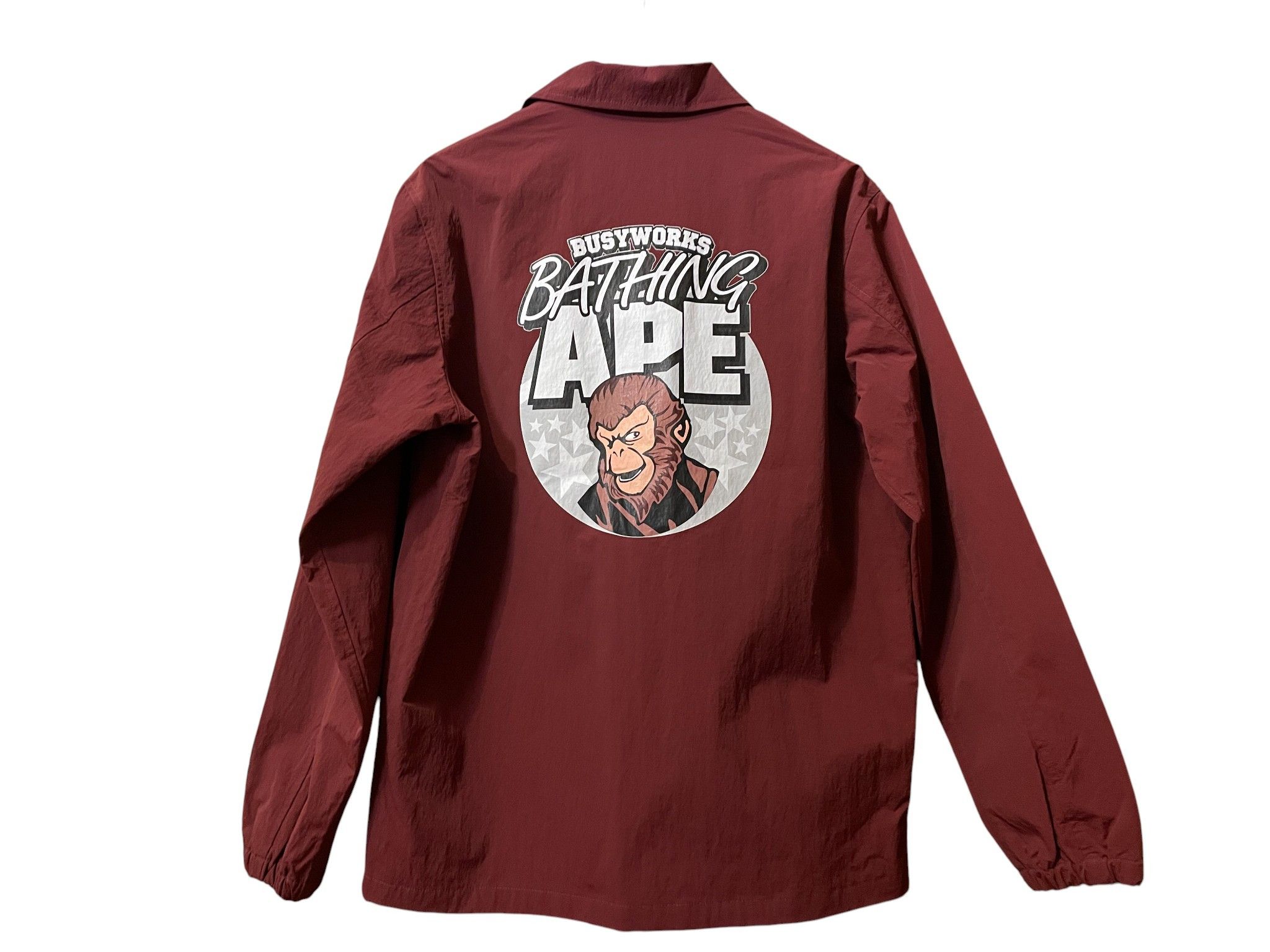 Bape A Bathing Ape (BAPE) Busy Works Coach Jacket – Burgundy Size US M / EU 48-50 / 2 - 2 Thumbnail