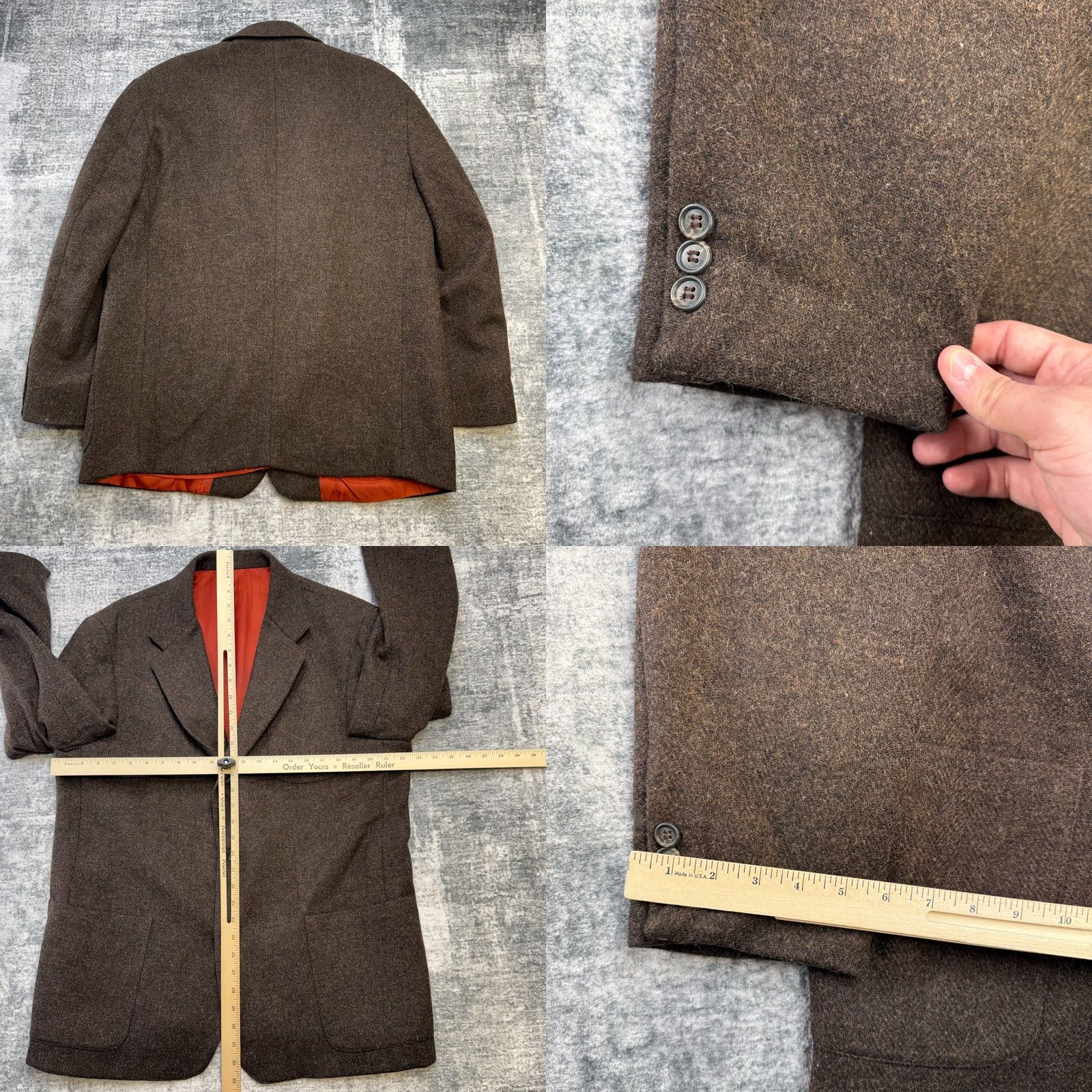 J.Crew VTG J Crew Blazer Jacket Mens Large Brown Sport Coat Oarsman Academia Old Moeny Size 42R - 9 Thumbnail