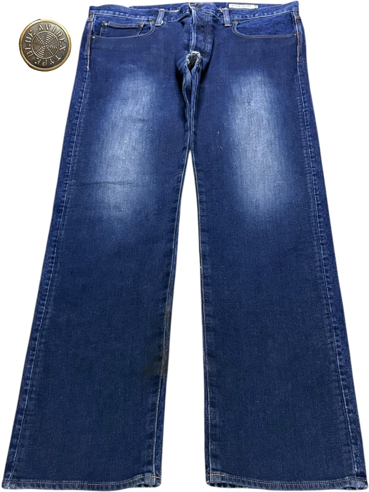Vintage Avirex Type Blue Faded Wash Distress Loose Jean