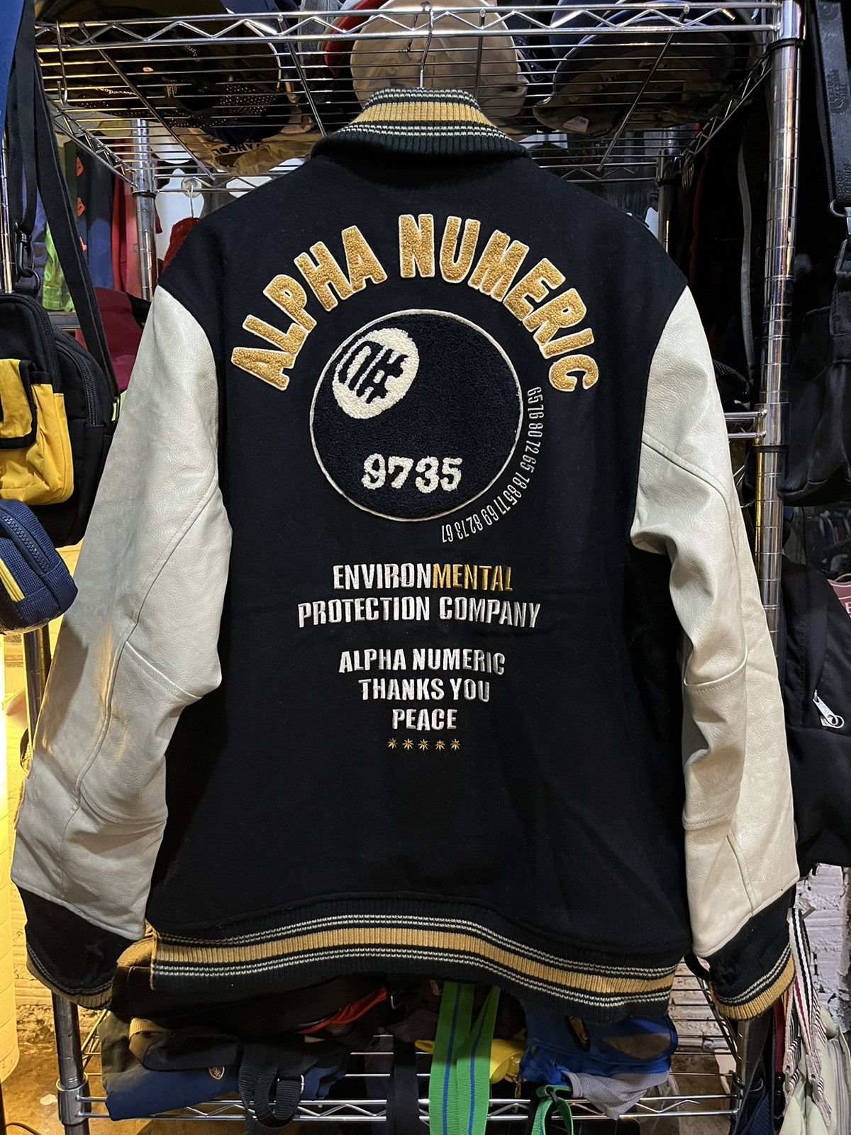 Alphanumeric × Vintage Alpha Numeric Skateboard 8 Ball Varsity Jacket 90s Size US XL / EU 56 / 4 - 1 Thumbnail