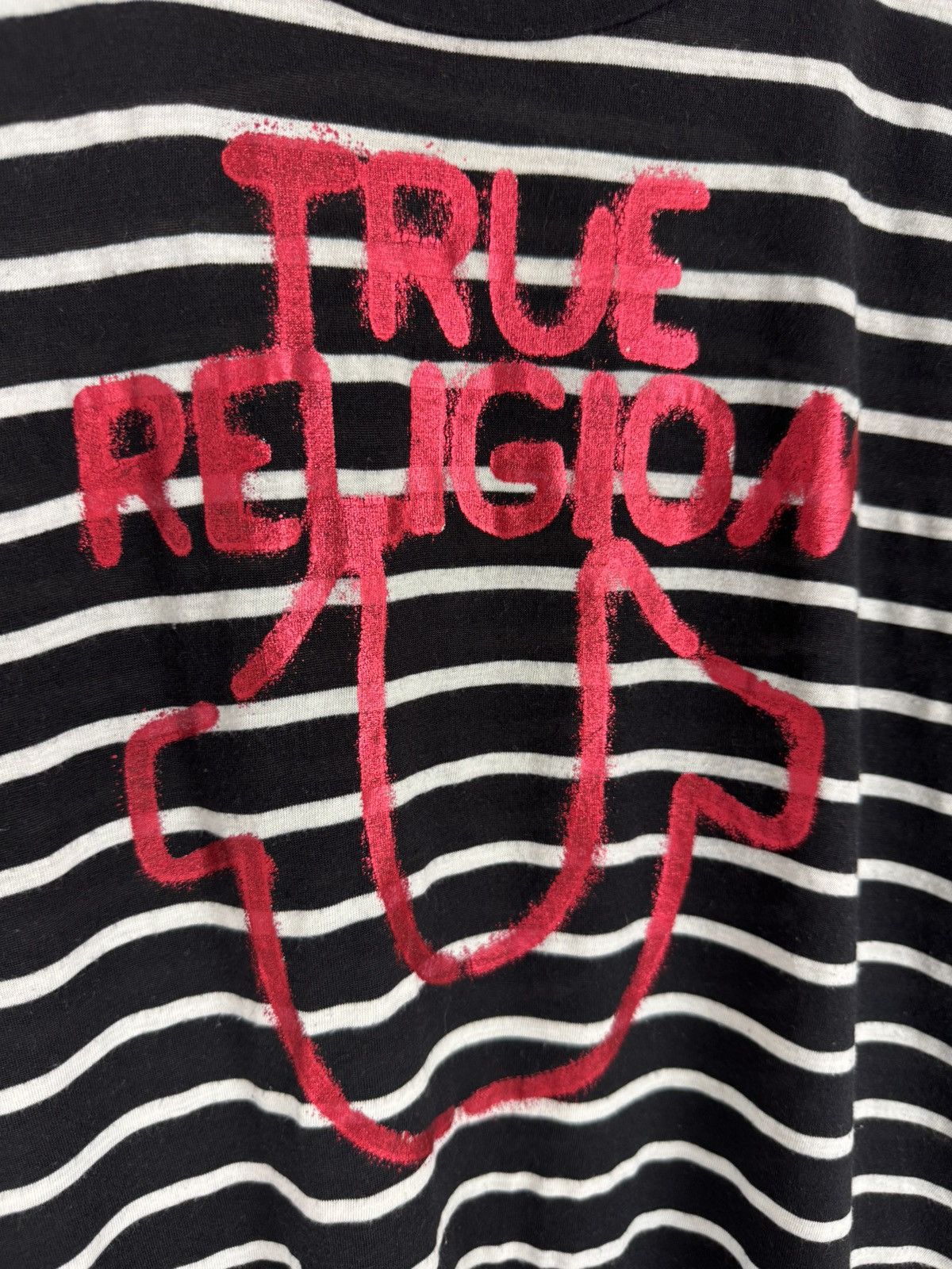 True Religion True Religion HS Stencil Logo Striped T-Shirt Size L / US 10 / IT 46 - 4 Thumbnail