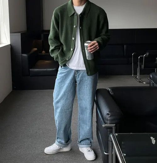 VIBE Korean Fashion Knitted Coat Streetwear Casual Cardigan Size US L / EU 52-54 / 3 - 4 Thumbnail