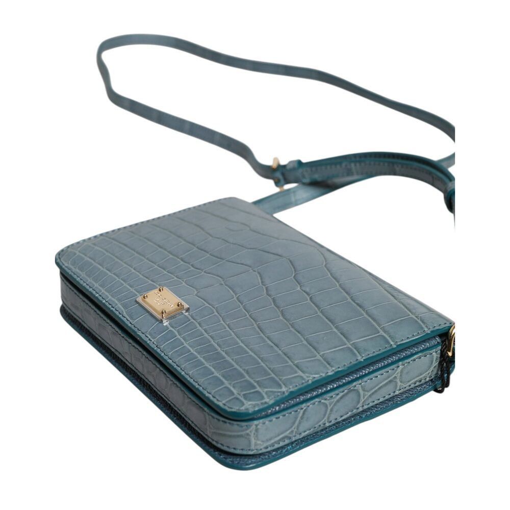 Dolce & Gabbana Dolce & Gabbana Green Exotic Leather DG Plaque Crossbody Min Size ONE SIZE - 7 Thumbnail