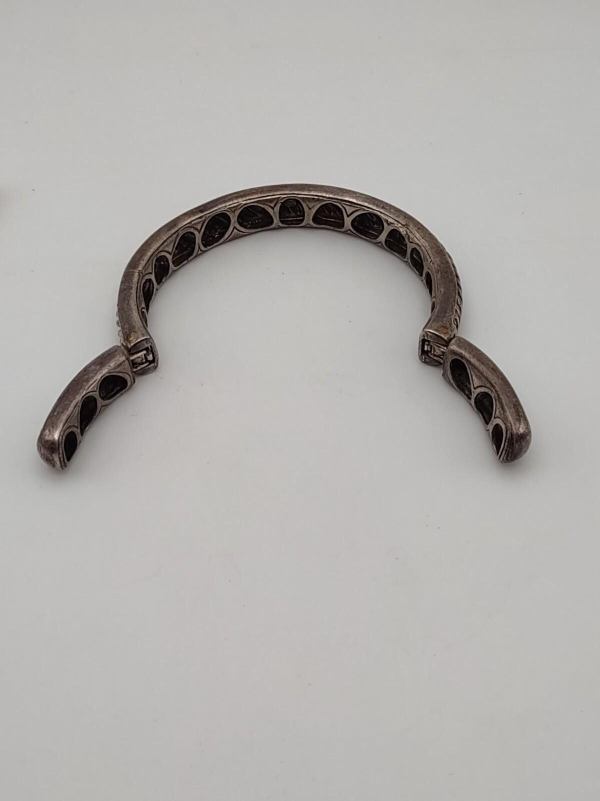 The Unbranded Brand Sterling Silver Hinged Cuff Bracelet 925 Heavy Unisex Size ONE SIZE - 4 Thumbnail