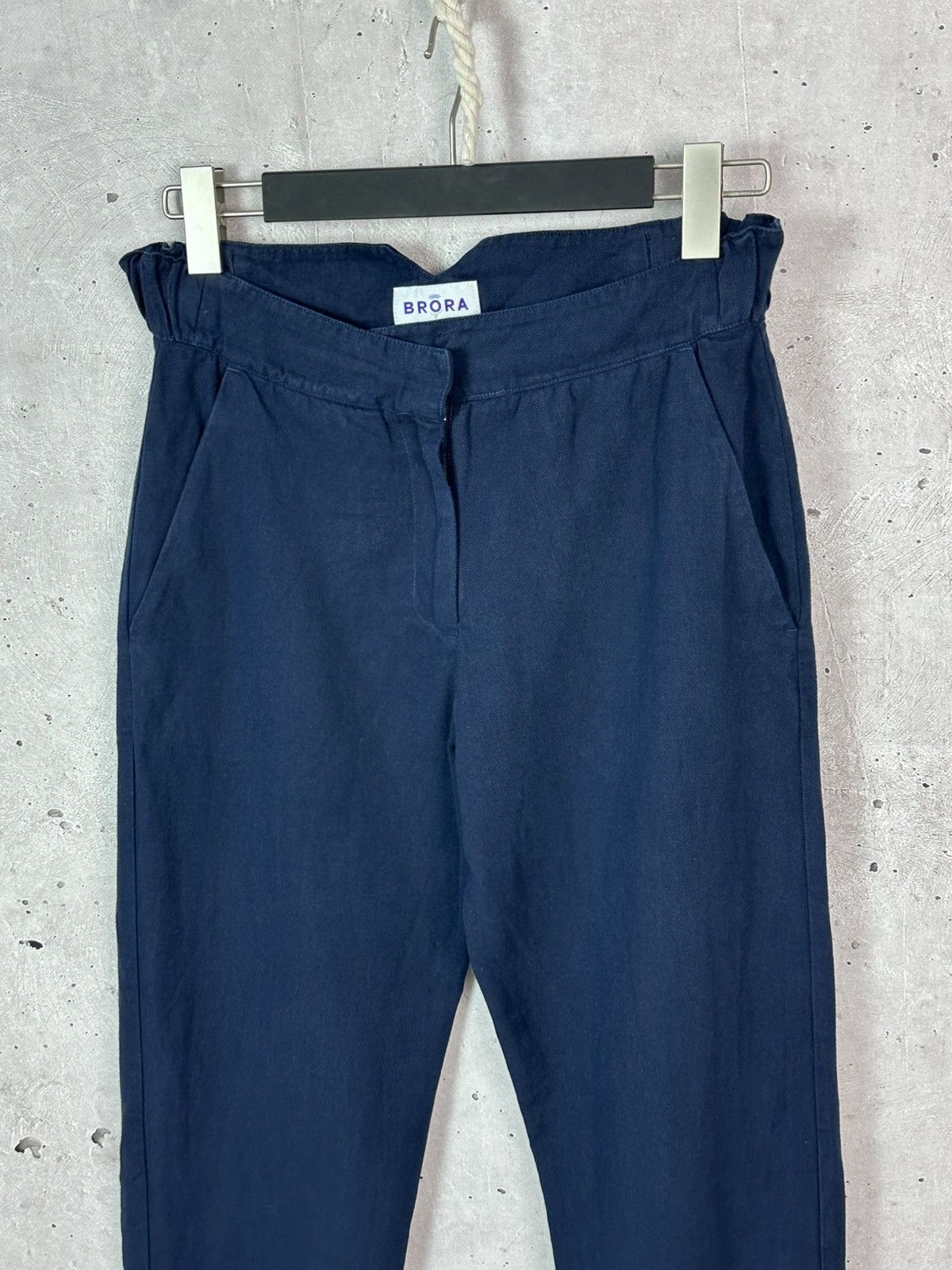 Designer × Vintage Vintage Brora Linen-Cotton Blue Casual Pants Size 28" / US 6 / IT 42 - 2 Thumbnail