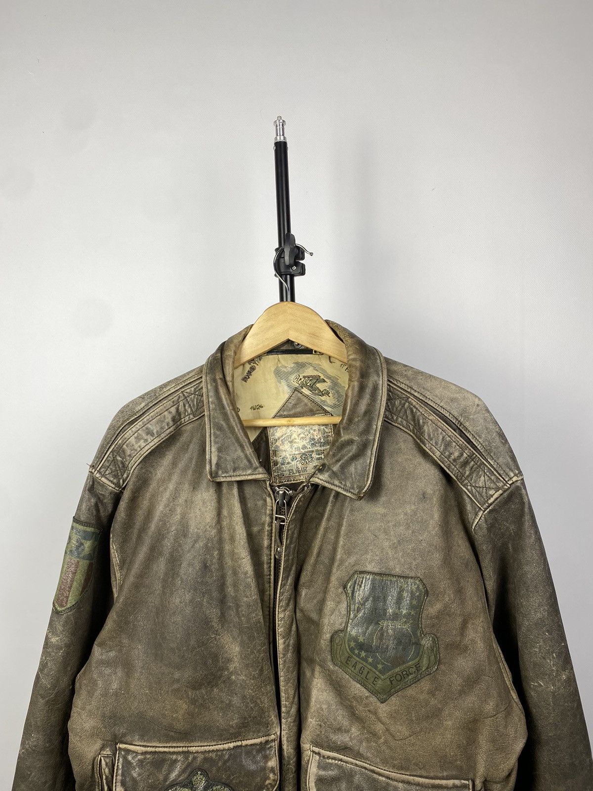 Vintage 🪖VINTAGE FRIEDRICH Aviator BROWN Leather Bomber Jacket Size US M / EU 48-50 / 2 - 2 Thumbnail