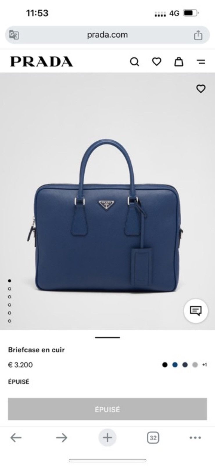 Prada Prada saffiano leather 24/7 grained laptop bag Size ONE SIZE - 6 Thumbnail