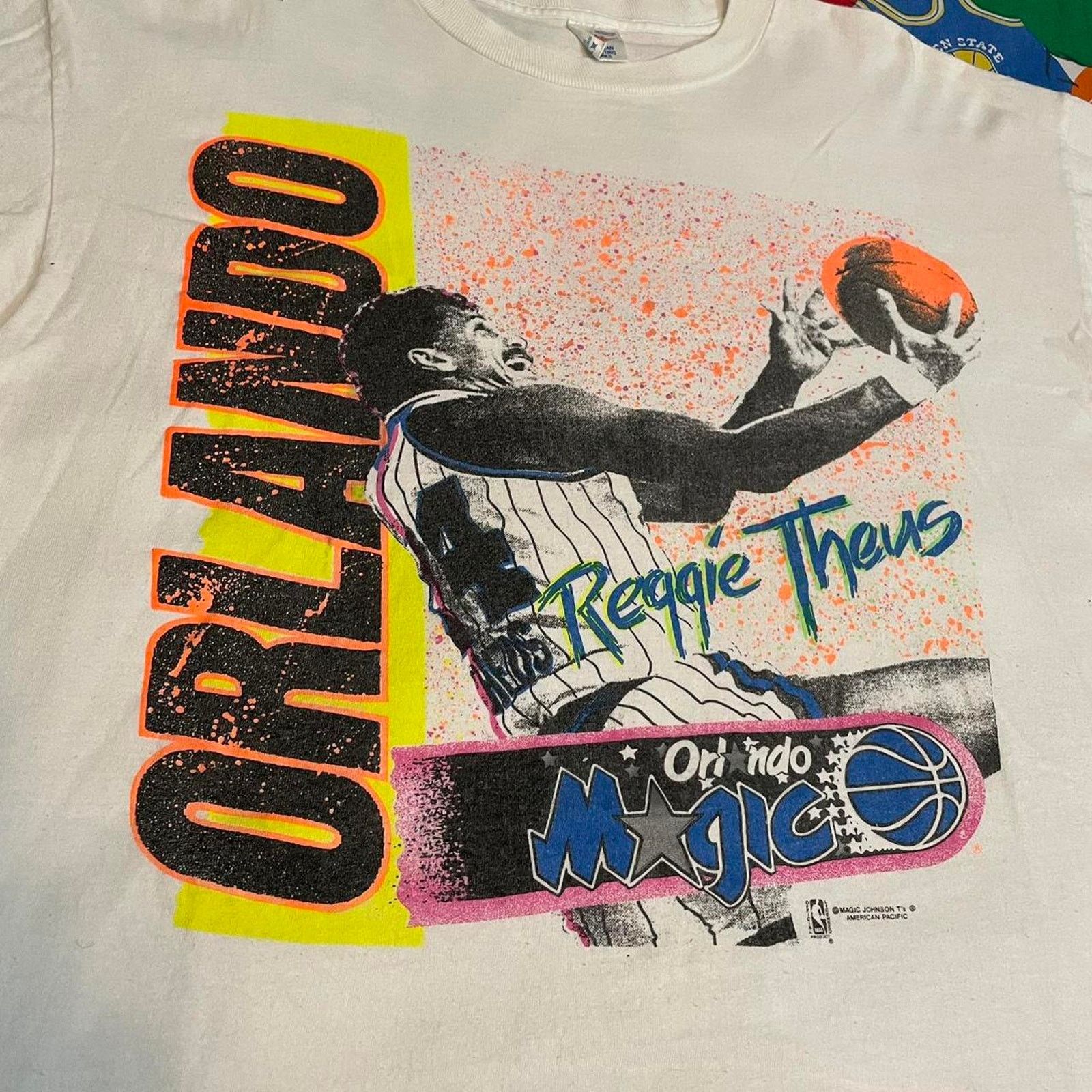 NBA × Vintage Vintage 90s NBA Reggie Theus Orlando Magic Basketball Tee Size US XL / EU 56 / 4 - 3 Thumbnail