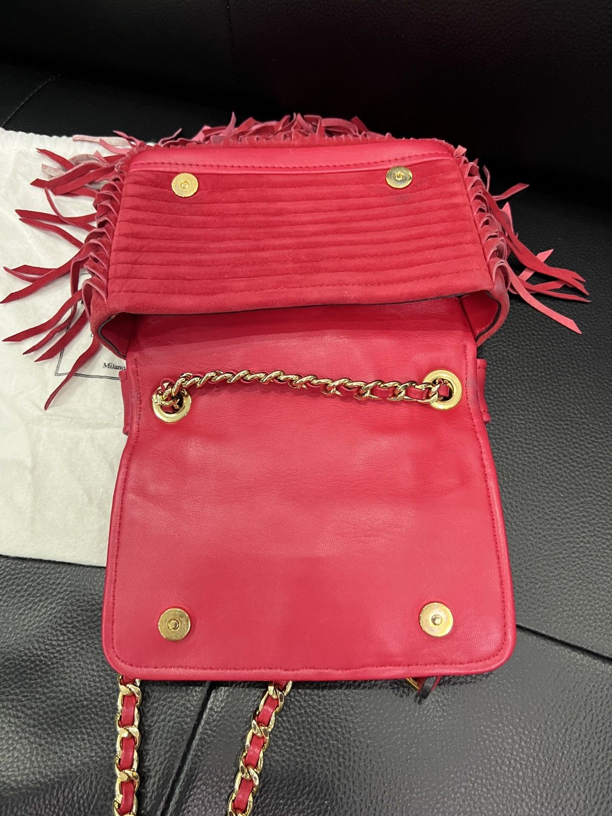Moschino Moschino Runway Fringe Biker Jacket Chain Bag Size ONE SIZE - 11 Thumbnail