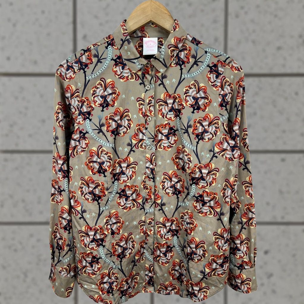 Brooks Brothers Brooks Brothers Cotton Shirt Blouse Floral Print Women's Size US 8 Size M / US 6-8 / IT 42-44 - 1 Thumbnail