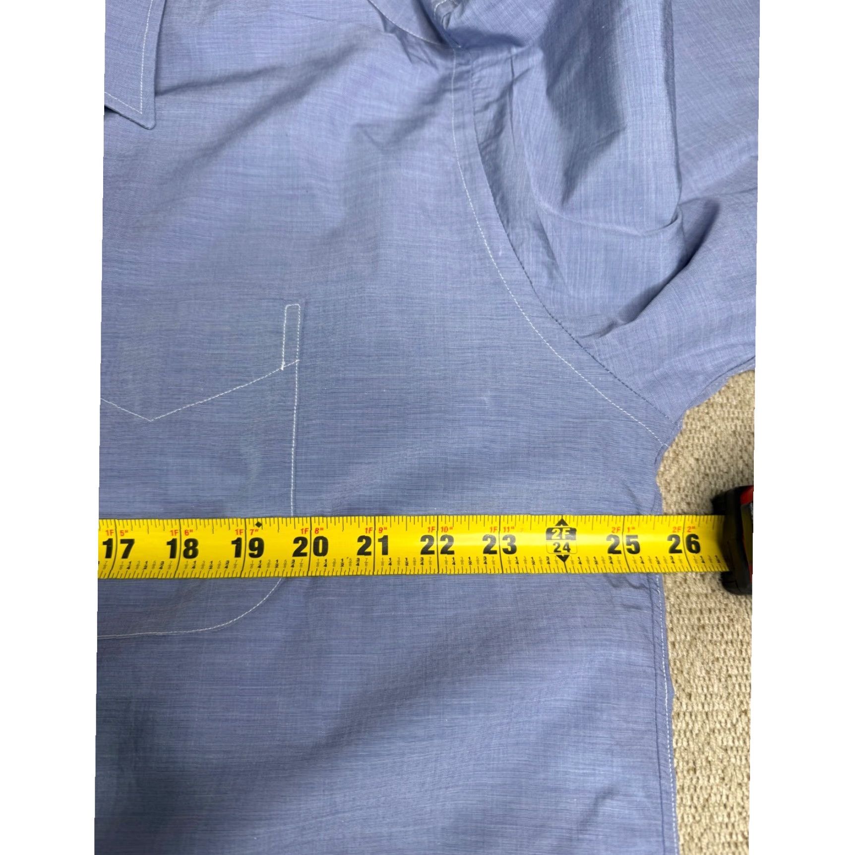 Vintage Gitman Bros. Mens Dress Shirt Blue Long Sleeve Button-Down 17 37 USA Dress Shirt Mens Size 46R - 7 Thumbnail