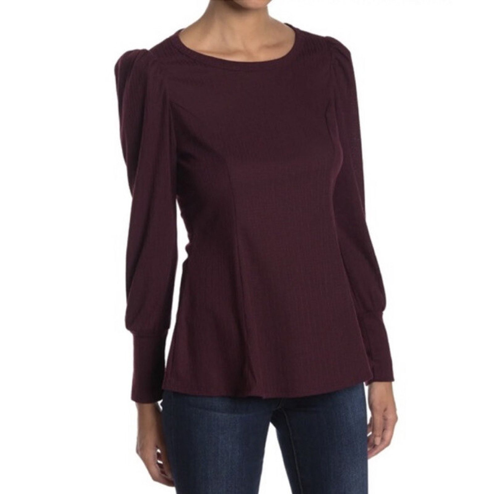 & Other Stories Status by Chenault Burgundy Puff Shoulder Top XS A003030 Size XS / US 0-2 / IT 36-38 - 1 Thumbnail