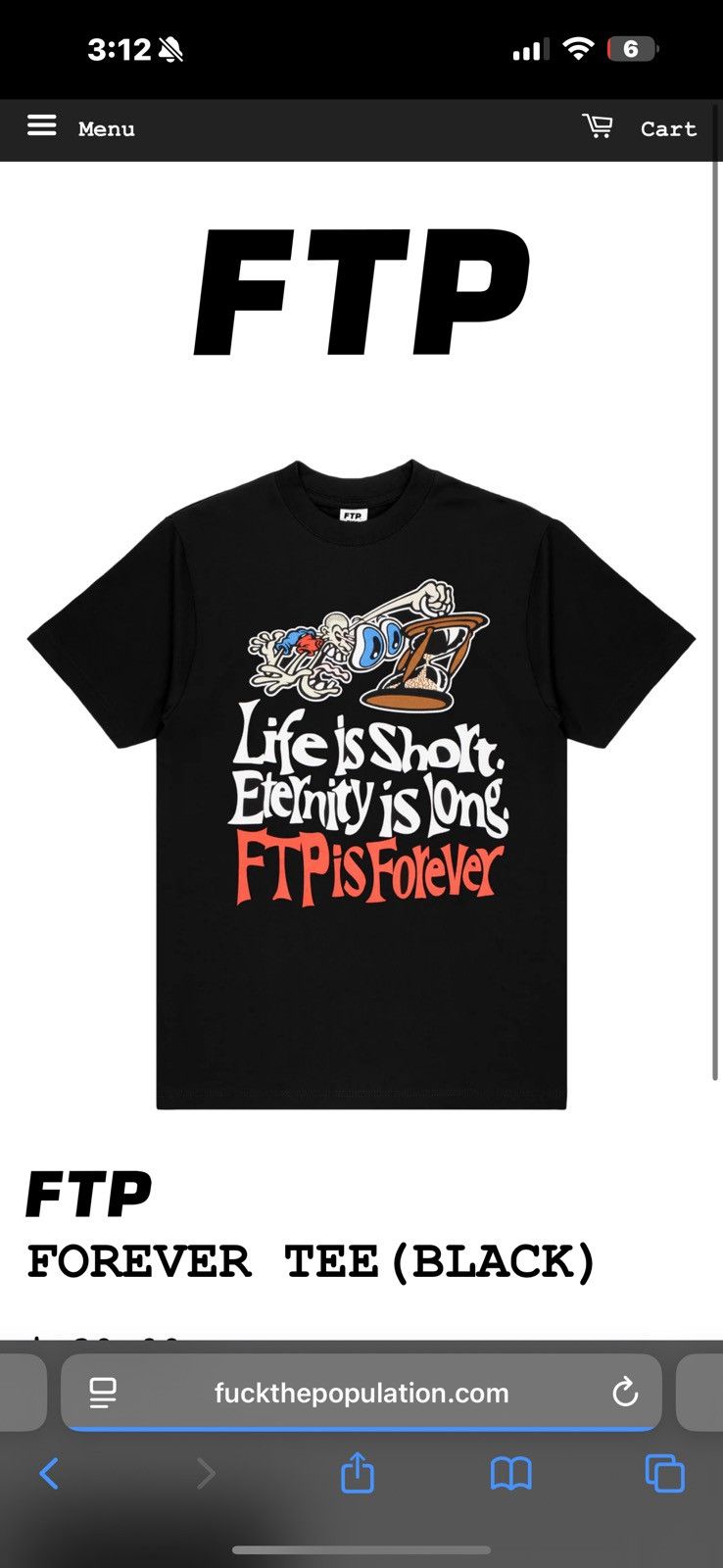 Fuck The Population Fuck The Population FOREVER TEE (BLACK) Size US M / EU 48-50 / 2 - 3 Thumbnail