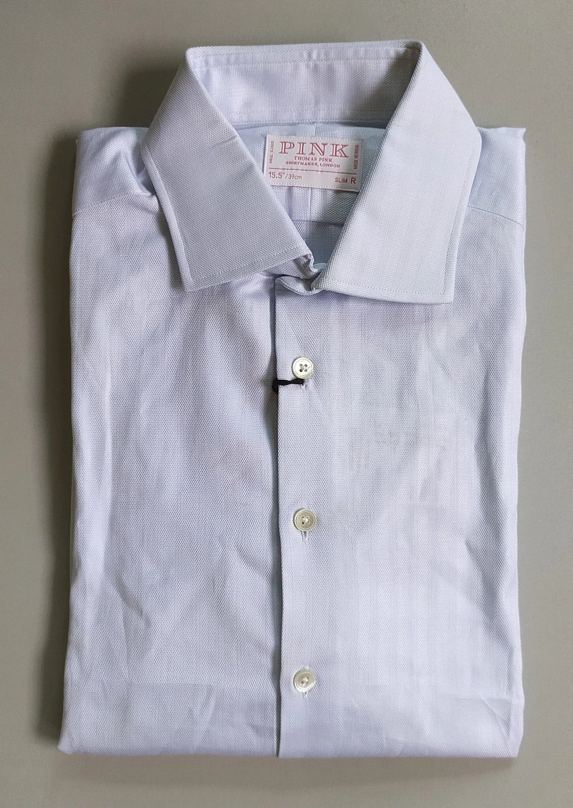Thomas Pink Thomas Pink Slim Fit Twill Herringbone Formal Shirt T 0016 Size US S / EU 44-46 / 1 - 1 Thumbnail