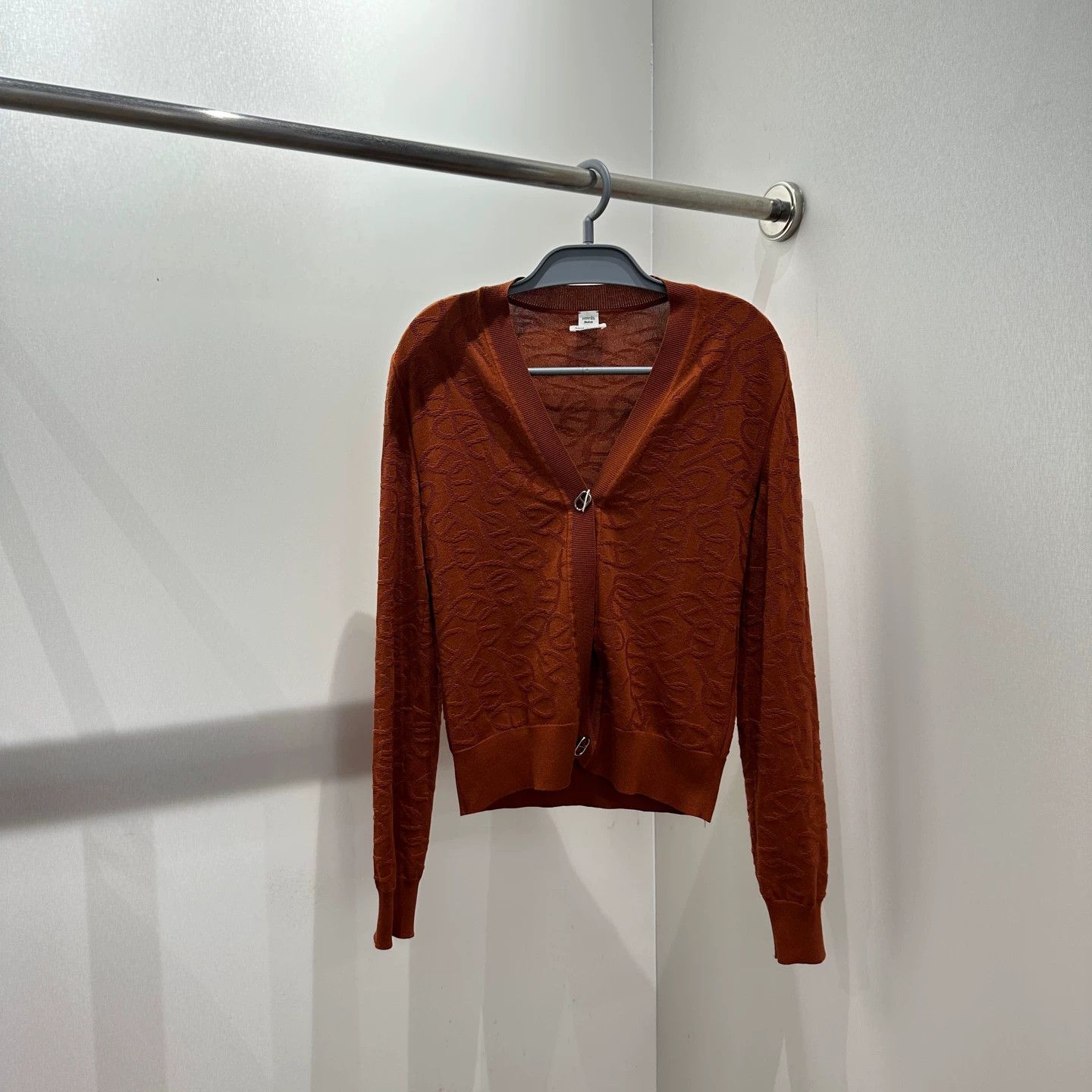Hermes Hermes mar326 allover pig-nose print knit cardigan 34 silk Size XS / US 0-2 / IT 36-38 - 1 Thumbnail