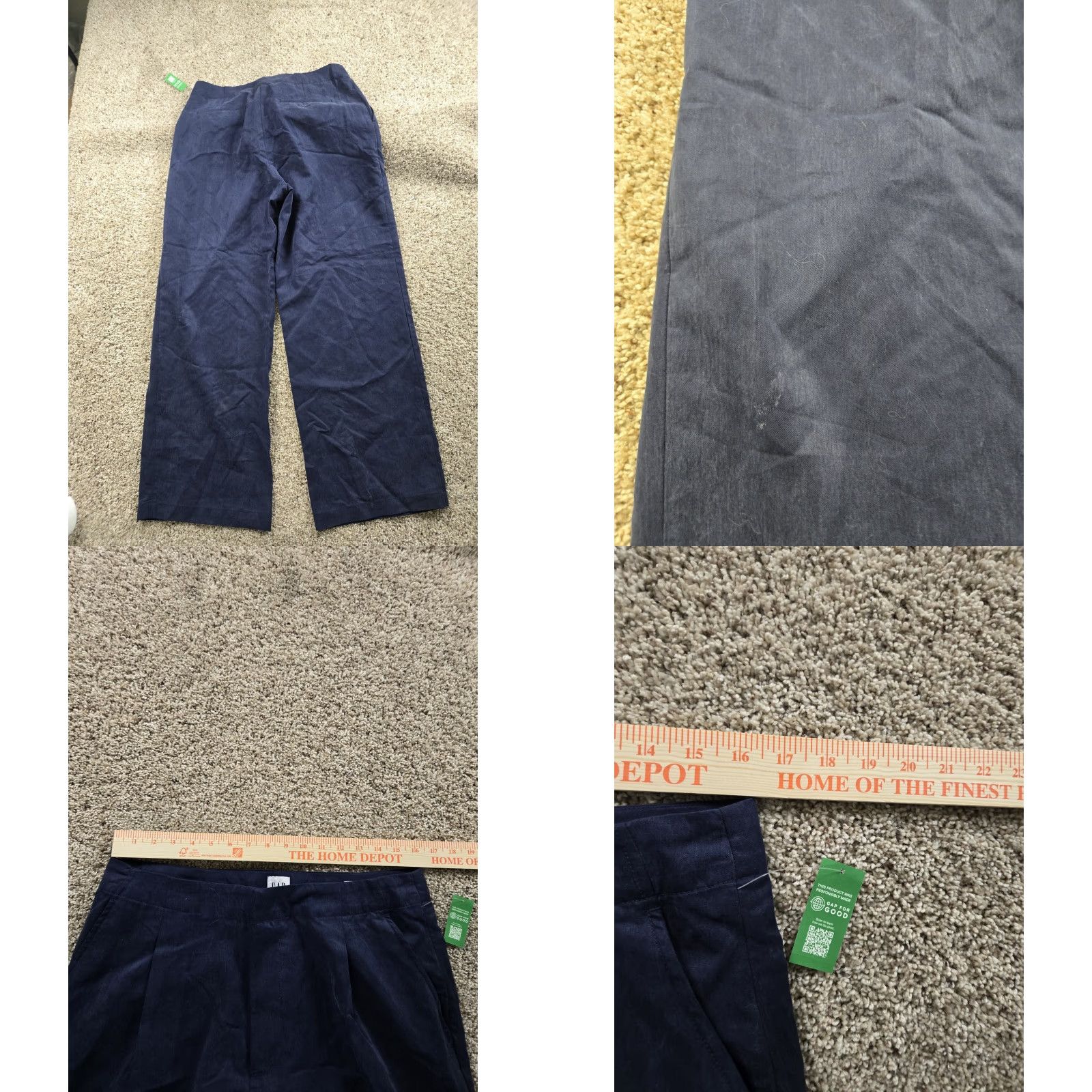Gap GAP Pants Trousers 12 Womens Blue High Rise Wide-Leg Lyocell NWT Size 34" / US 12 / IT 48 - 8 Thumbnail