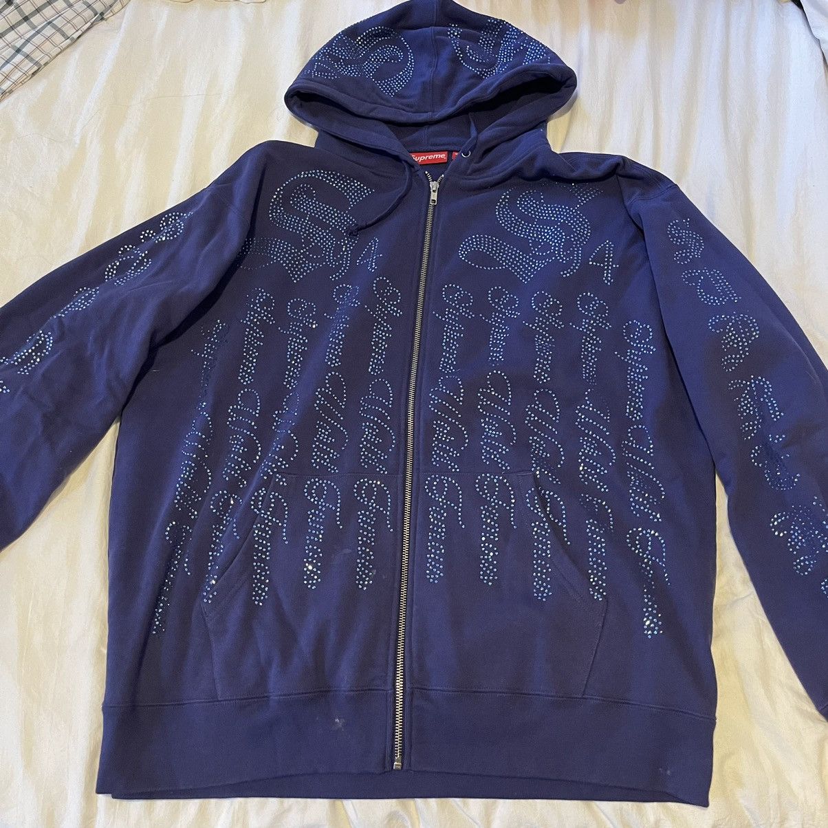 Supreme Rhinestone Hoodie Grailed