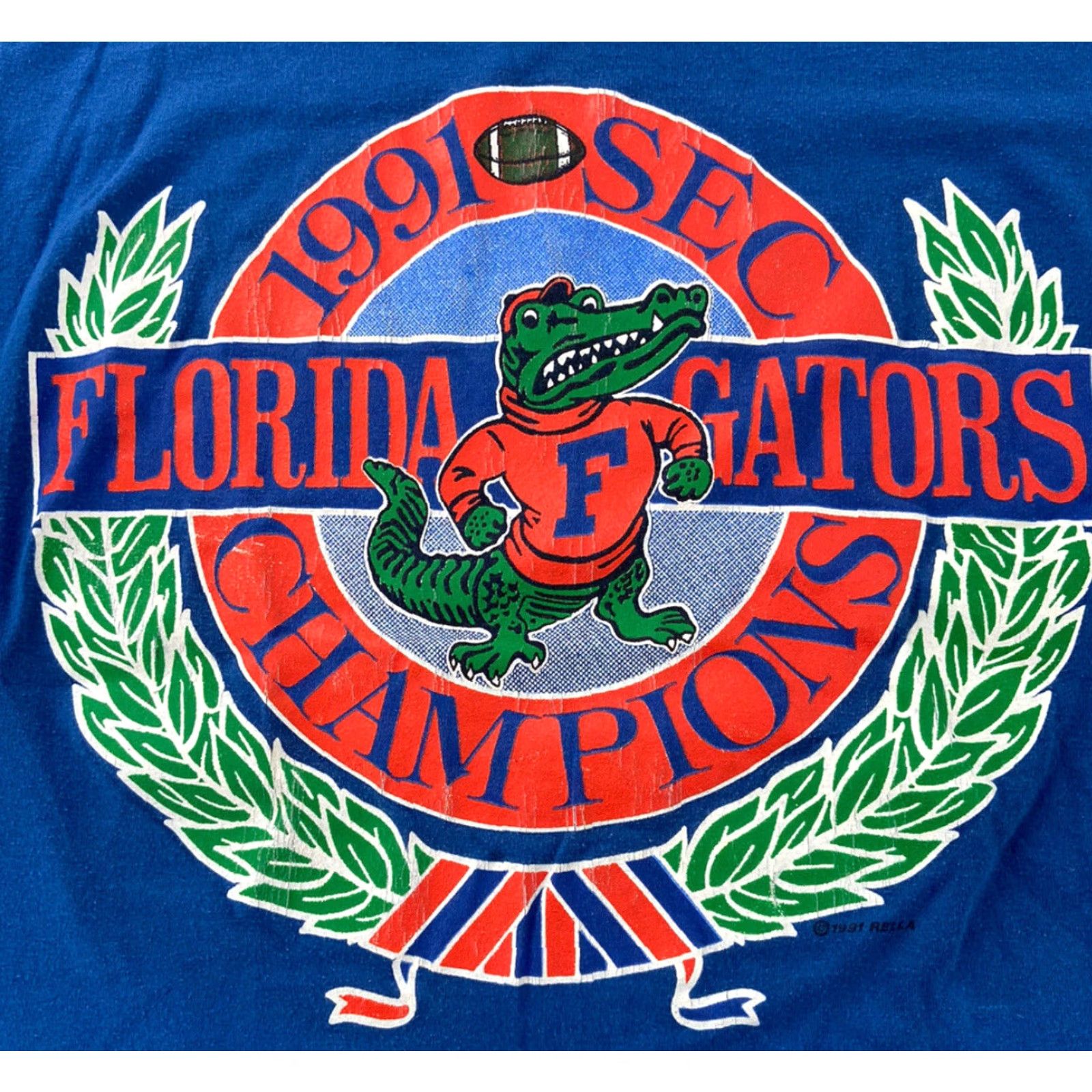 Jerzees VINTAGE Florida Gators Football Shirt 1991 Champions UF Graphic Tee Adult Medium Blue Mens M Size US M / EU 48-50 / 2 - 4 Thumbnail