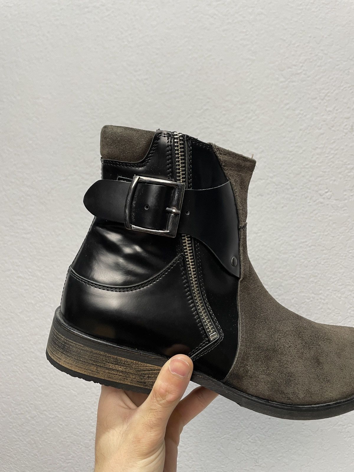 If Six Was Nine AS 98 Vibe Artisan Black Leather Side Zip Ankle Biker Boots Size US 8 / EU 41 - 8 Thumbnail