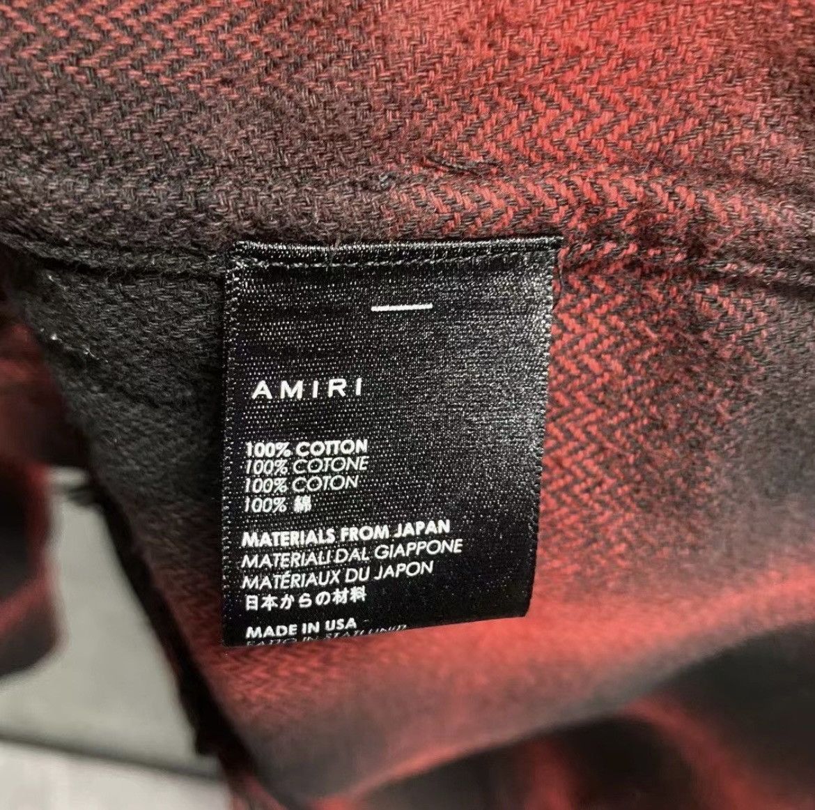 Amiri Amiri Black and Red Plaid Hem Destruction Shirt-2506 Size US M / EU 48-50 / 2 - 8 Thumbnail