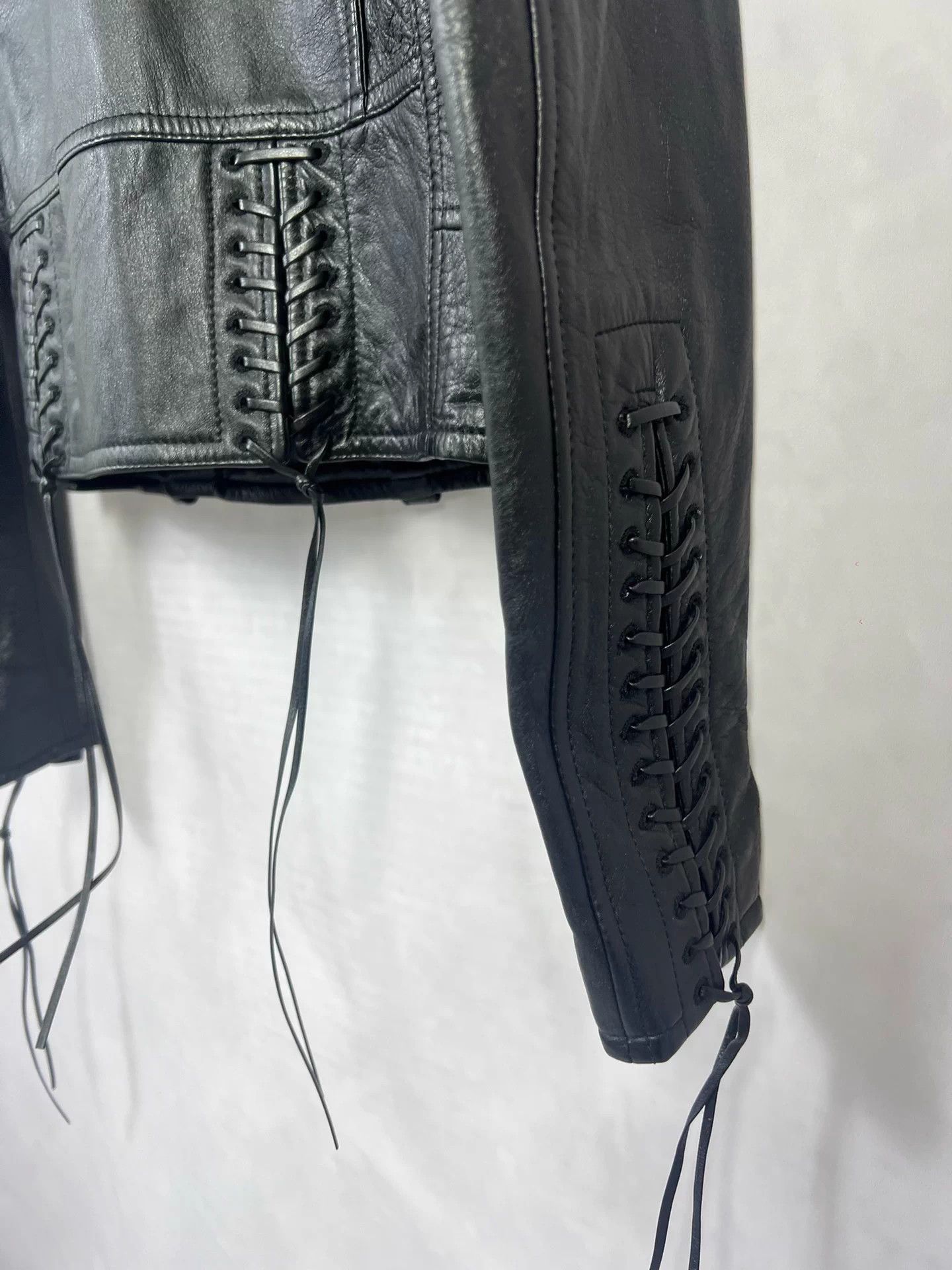 Saint Laurent Paris SLP 17fw Double Zip Black Lambskin F36 Moto Jacket Size XS / US 0-2 / IT 36-38 - 4 Thumbnail