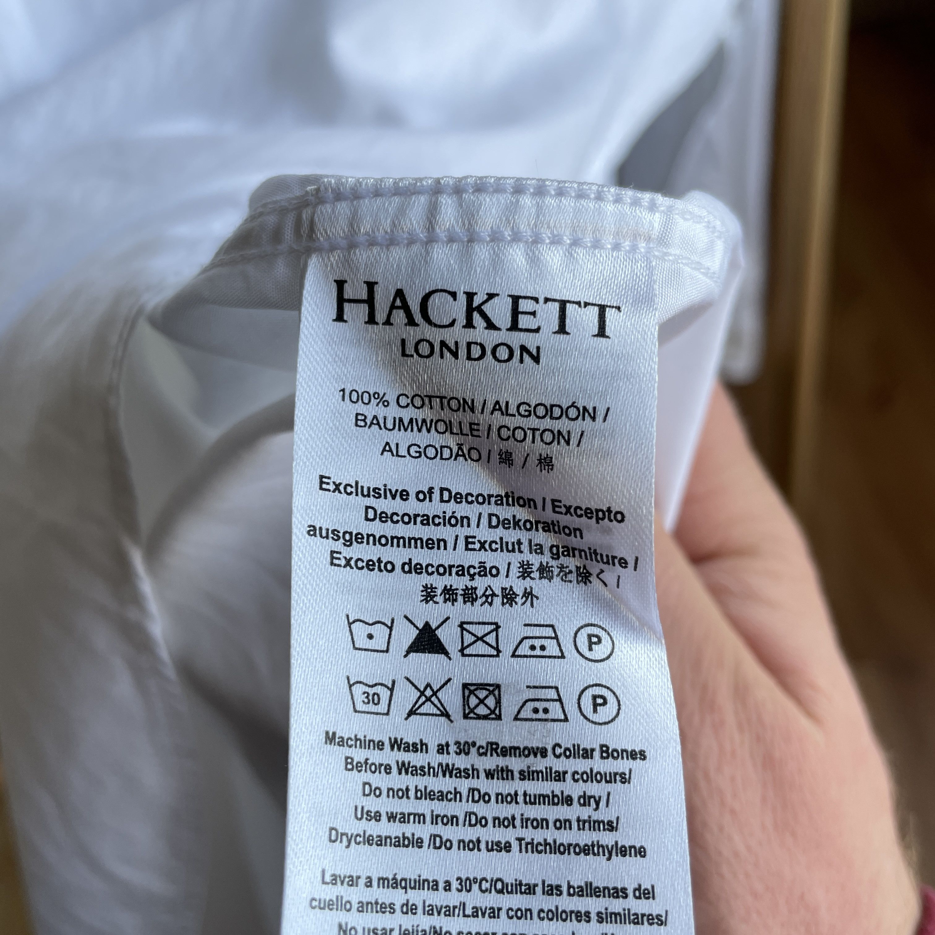 Hackett Hackett Poplin White Classic Fit Dress Shirt Size 41 Size 40R - 6 Thumbnail