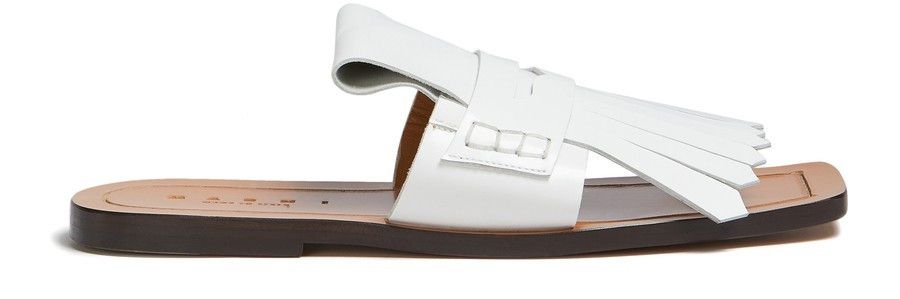 Marni oc11z0525 Leather Bambi Sandal in White Size US 8 / IT 38 - 3 Thumbnail