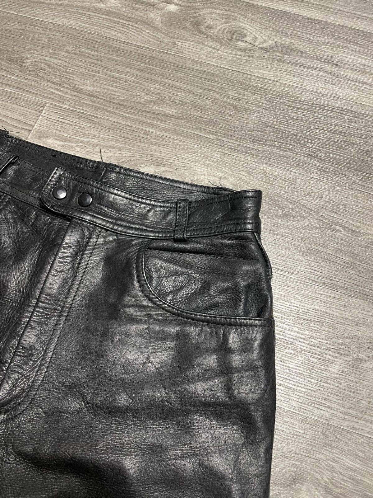 Genuine Leather Vintage Moto Real Leather Black Pants Size US 29 - 12 Thumbnail