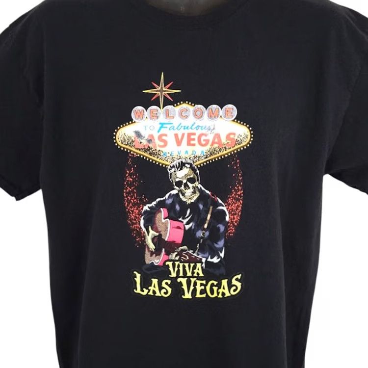 Vintage Viva Las Vegas T Shirt Mens Large Black Rockabilly Pin Up Travel Souvenir Size US L / EU 52-54 / 3 - 2 Thumbnail
