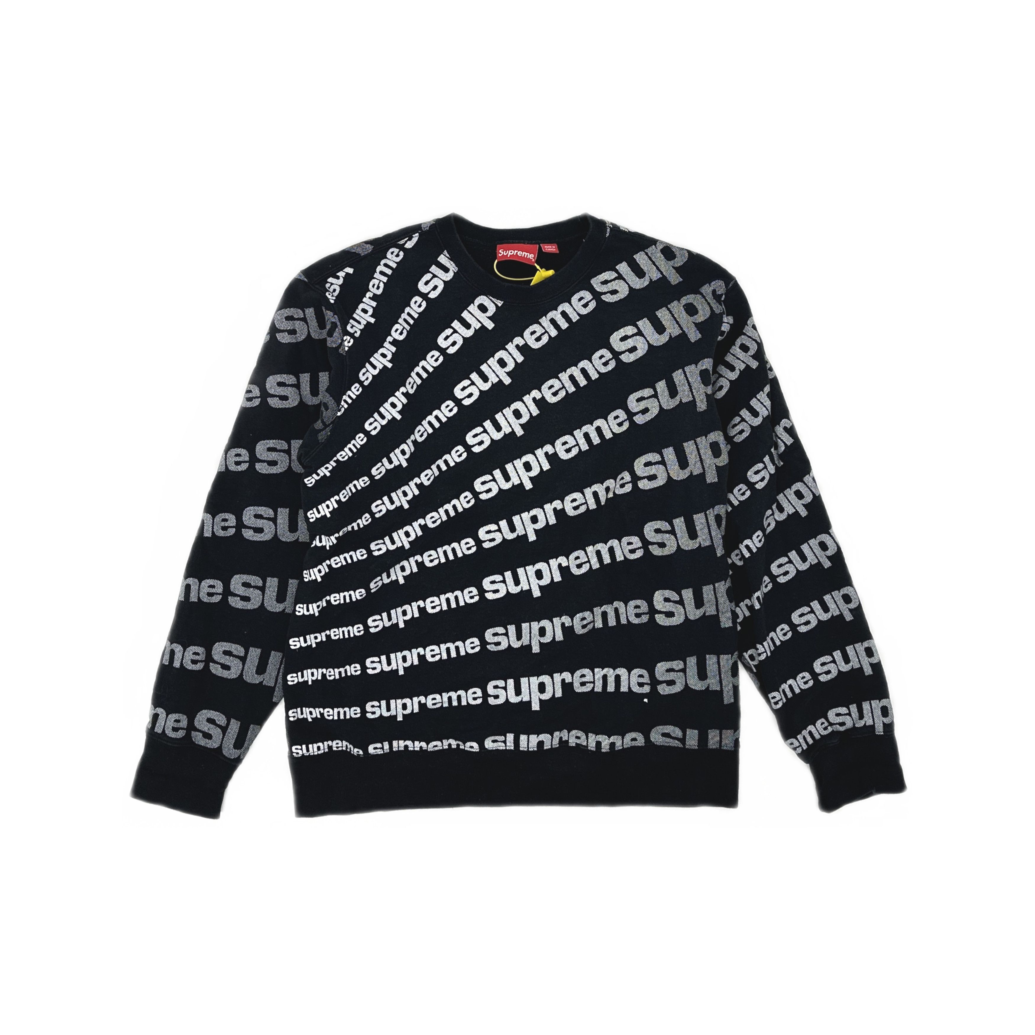 Supreme SS17 Supreme Logo Stripe Terry Crewneck | Grailed