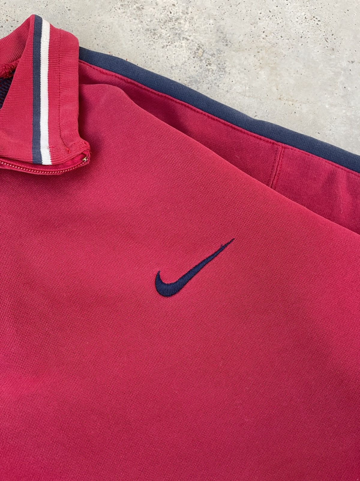 Nike × Vintage Vintage 90s Distressed Nike Half Zipper Sweatshirt Size US XXL / EU 58 / 5 - 5 Thumbnail