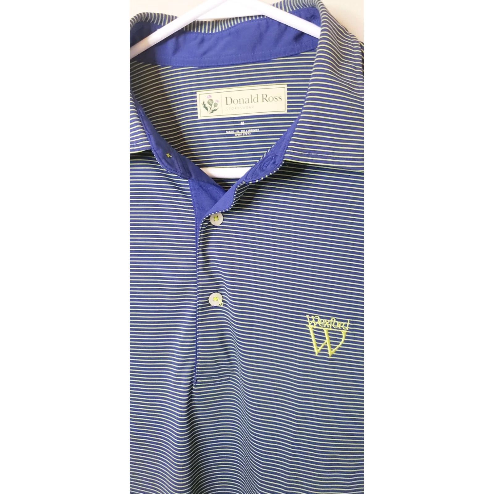 Vintage Donald Ross Polo Shirt Men's M Purple Neon Striped Short Sleeve Logo Golf Size US M / EU 48-50 / 2 - 4 Thumbnail